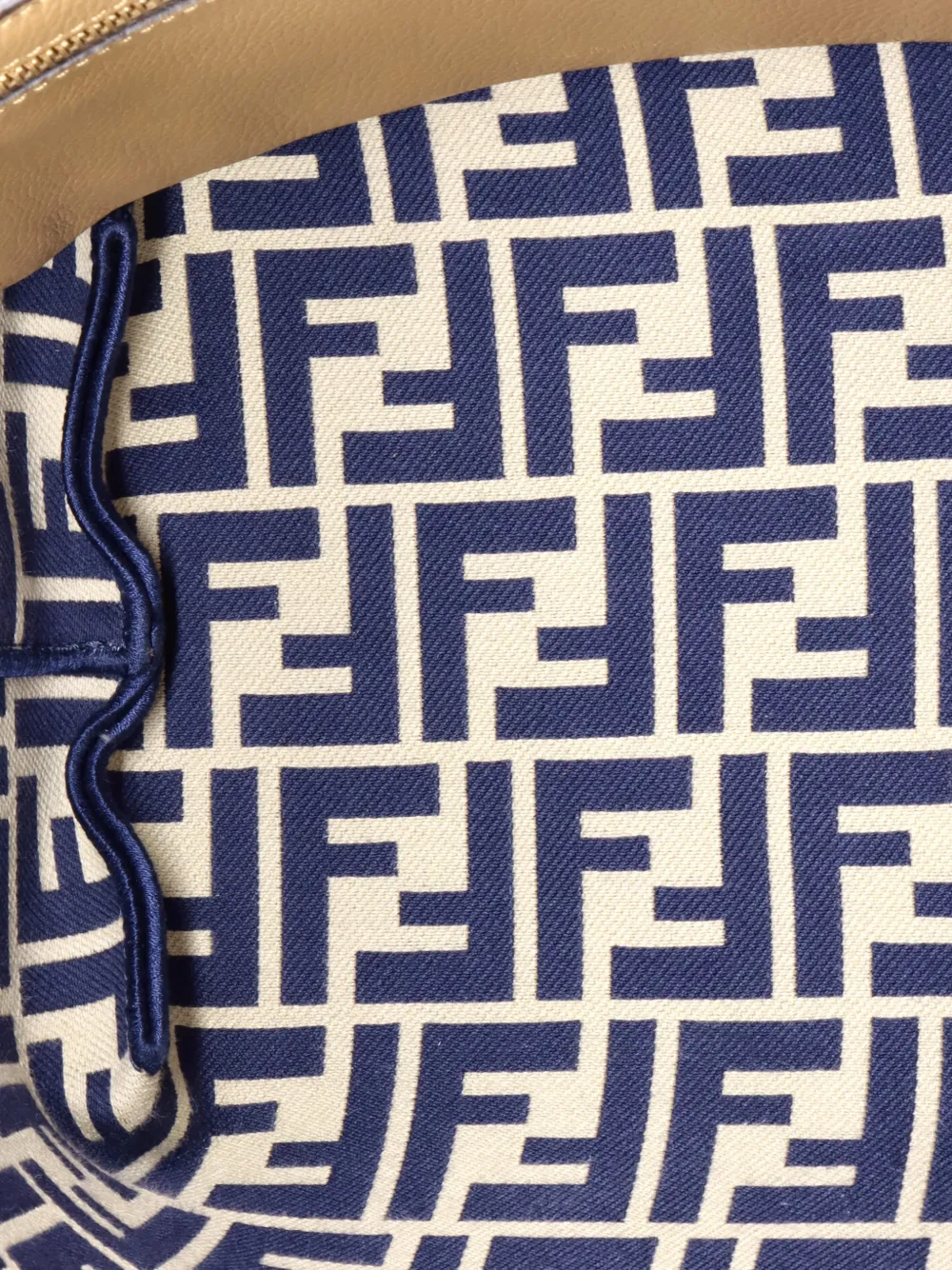 Pre-owned Fendi Reversible Roll Zucca Canvas Medium Tote Bag In Blue