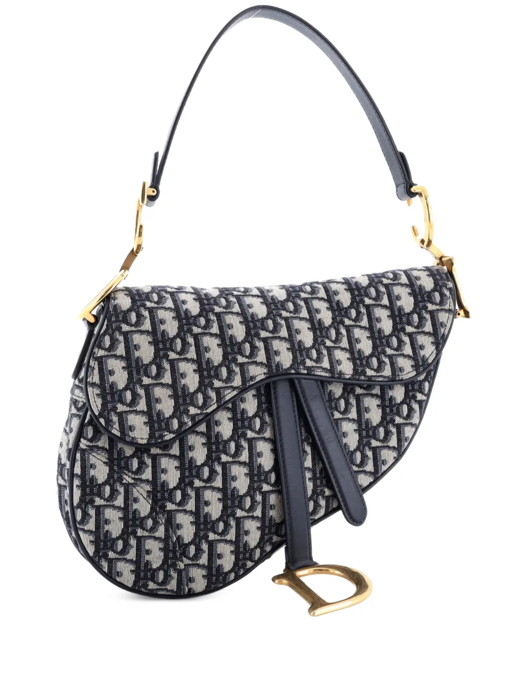 Christian Dior Pre-Owned Saddle Handbag Oblique Canvas Medium shoulder bag - Blu