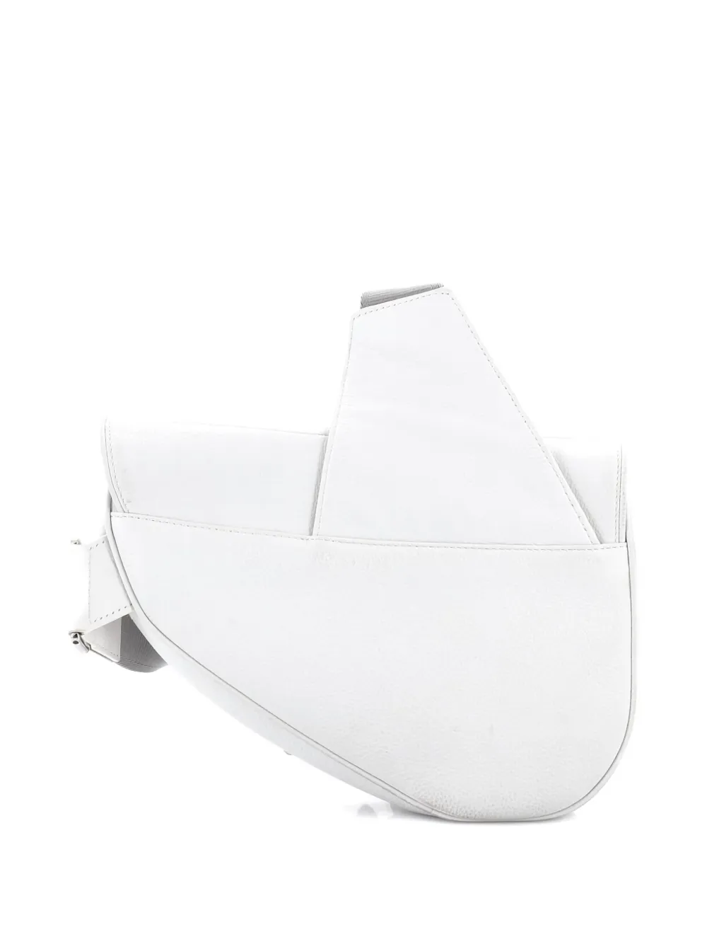 DIOR Pre-owned Saddle Leather Mini Crossbody Bag In White