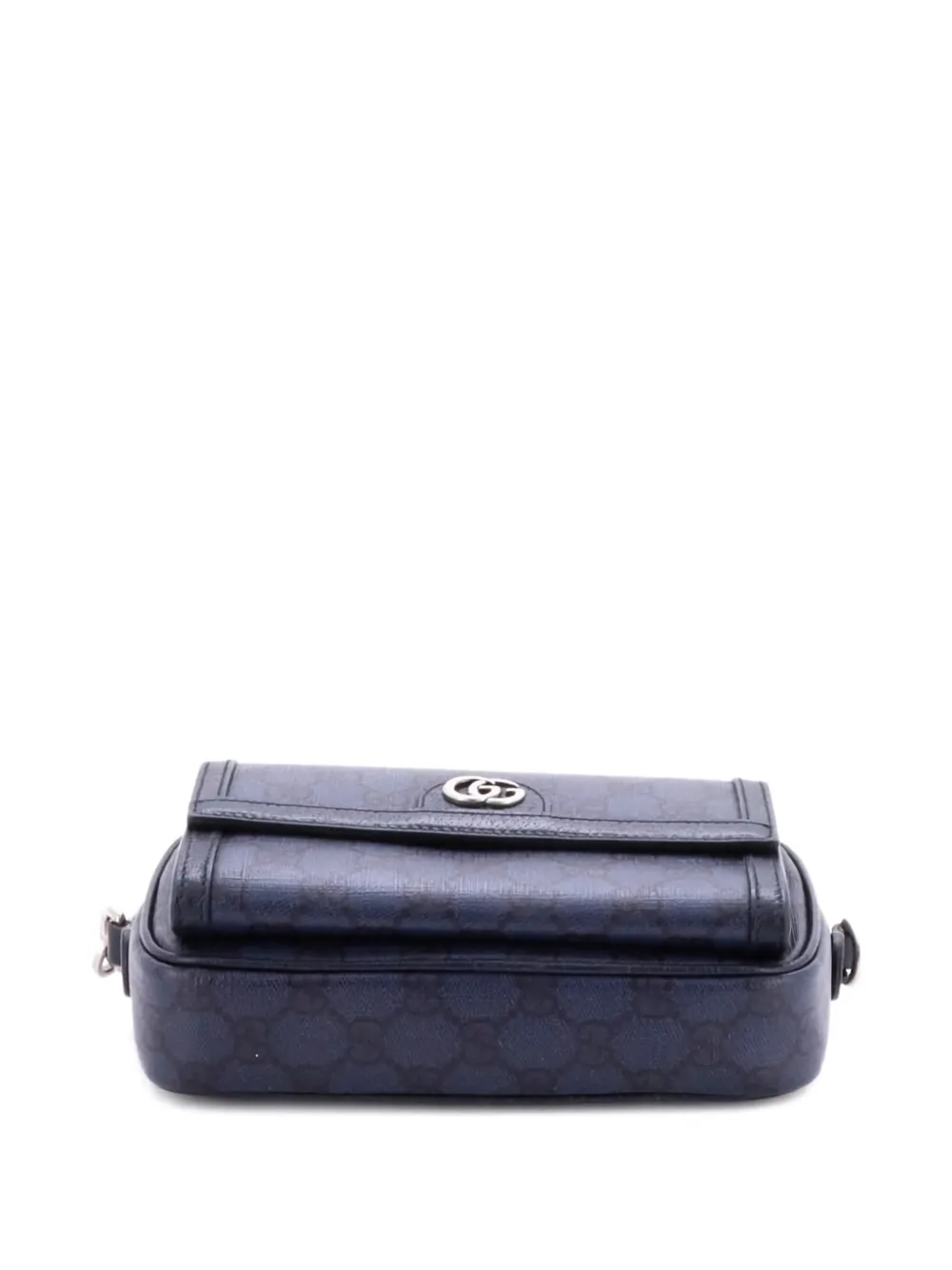 GUCCI Pre-owned Ophidia Front Pocket Camera Bag Gg Coated Canvas Mini Shoulder Bag In Blue