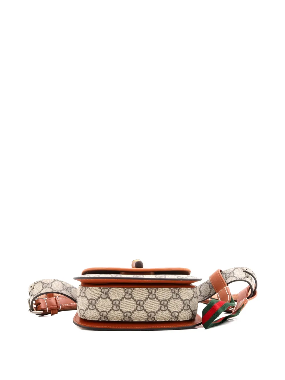 Pre-owned Gucci Bamboo 1947 Gg Coated Canvas Mini Belt Bag In Brown