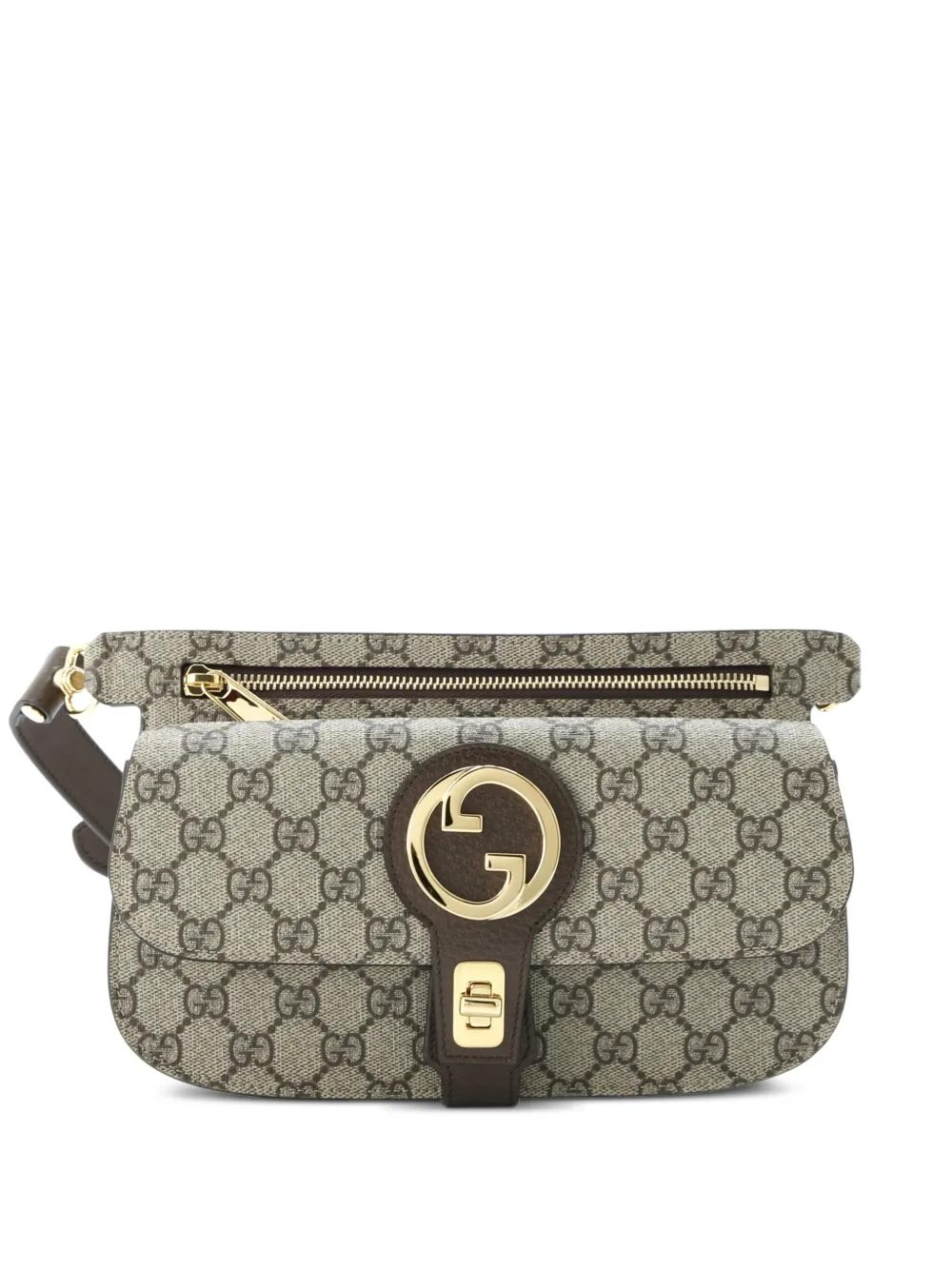 Gucci Pre-Owned Blondie Flap Pocket GG Coated Canvas belt bag - Marrone