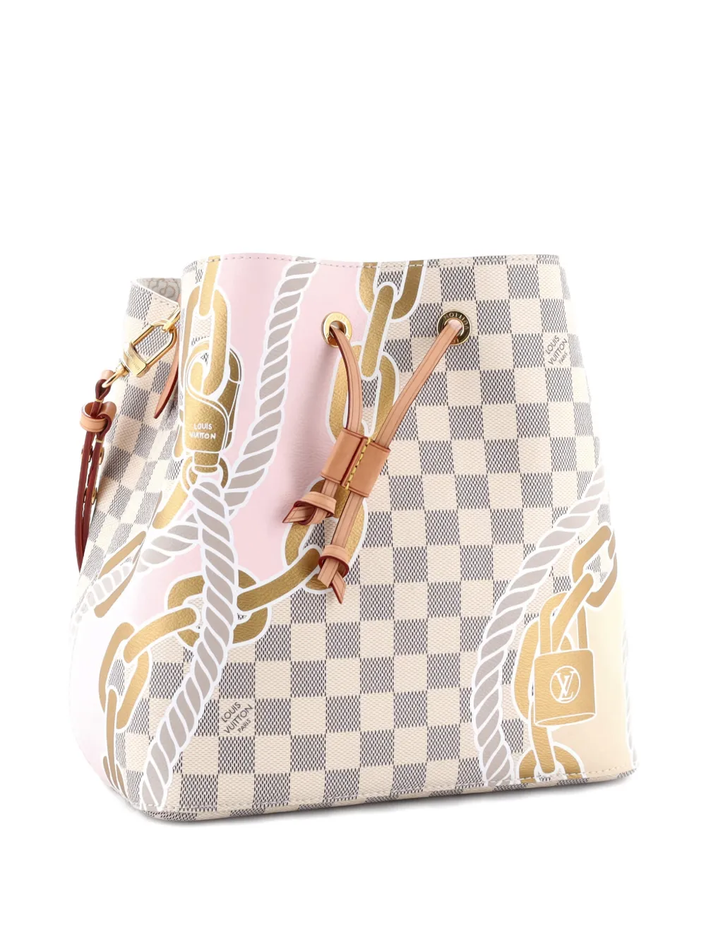 Click to view more detailed imagery on our partner's website Pre-owned Louis Vuitton Neonoe Handbag Limited Edition Nautical Damier Mm Bucket Bag In Neutral
