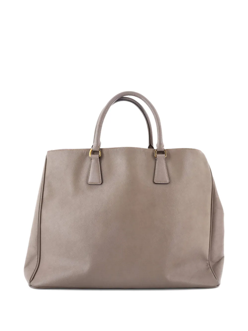 Pre-owned Prada Double Zip Lux Saffiano Leather Xl Tote Bag In Gray