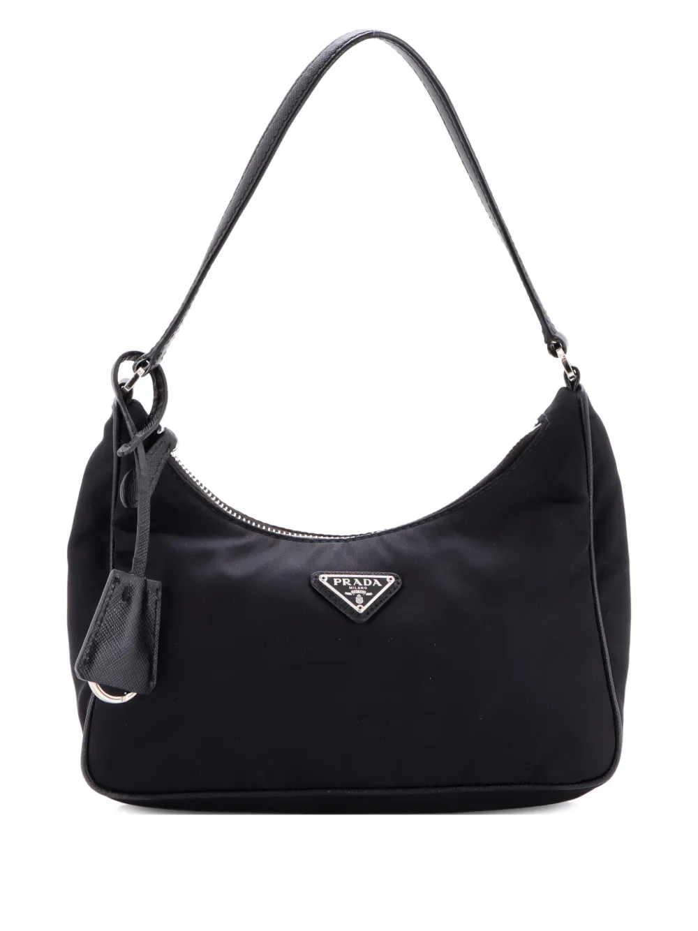 Prada Pre-Owned Re-Edition 2005 Tessuto with Saffiano Leather Mini hobo bag | Black | Image 1
