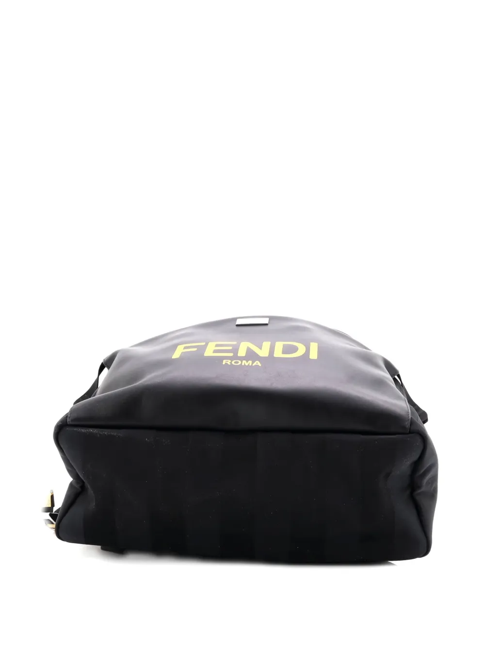 Pre-owned Fendi Essential Pequin Nylon And Leather Backpack In Black
