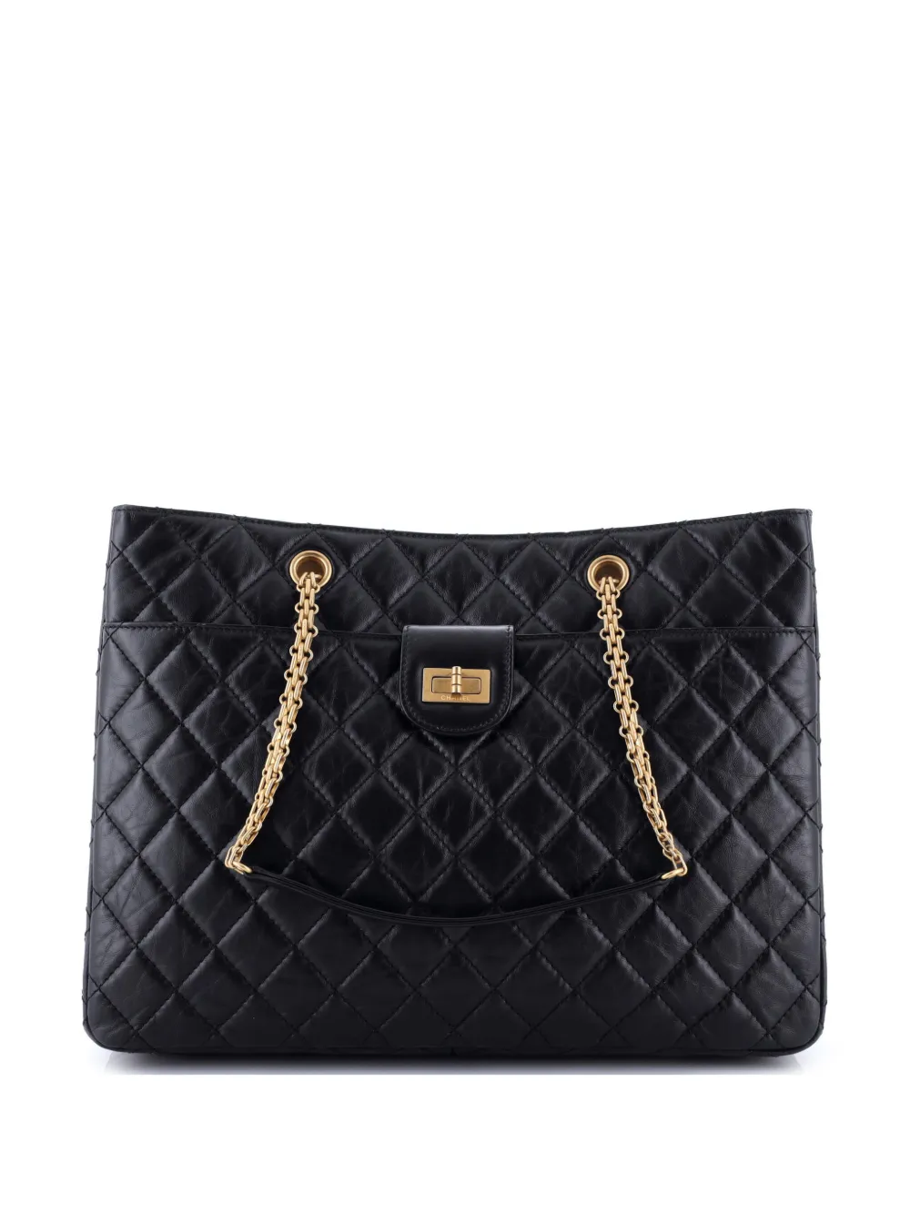 CHANEL Pre-Owned Front Pocket Reissue 2.55 Tote Quilted Aged Calfskin shoulder bag - Nero