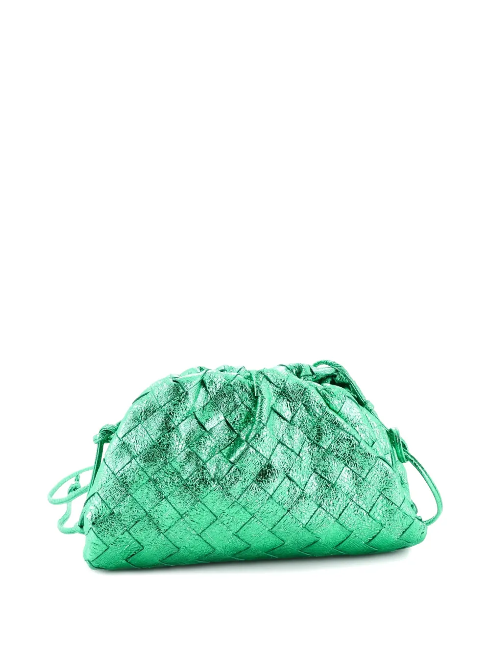 BOTTEGA VENETA Pre-owned The Pouch Intrecciato Nappa Mini Crossbody Bag In Green