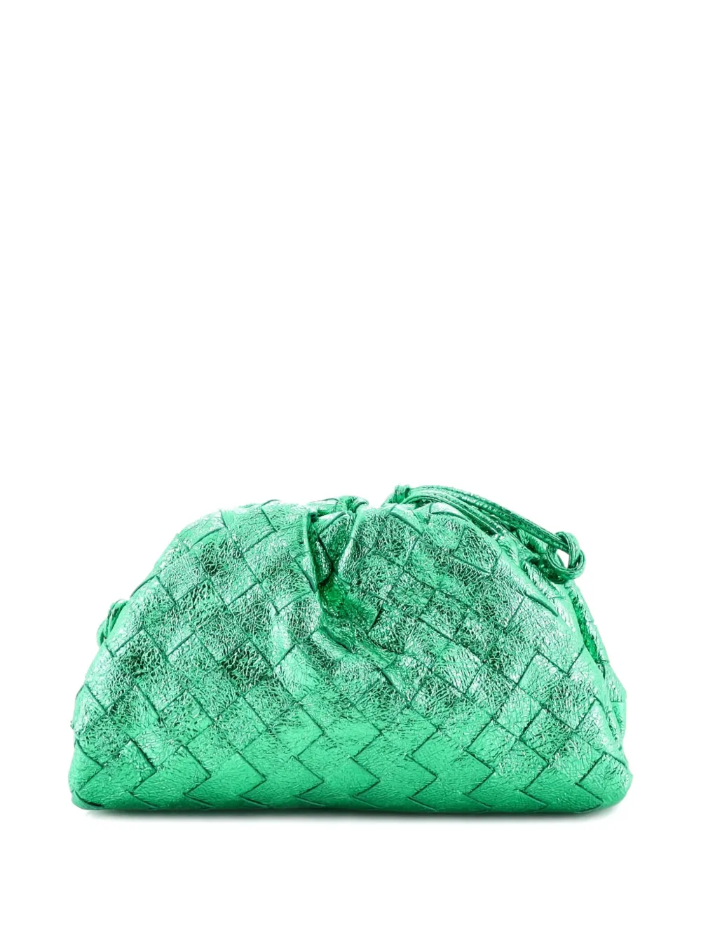 BOTTEGA VENETA Pre-owned The Pouch Intrecciato Nappa Mini Crossbody Bag In Green