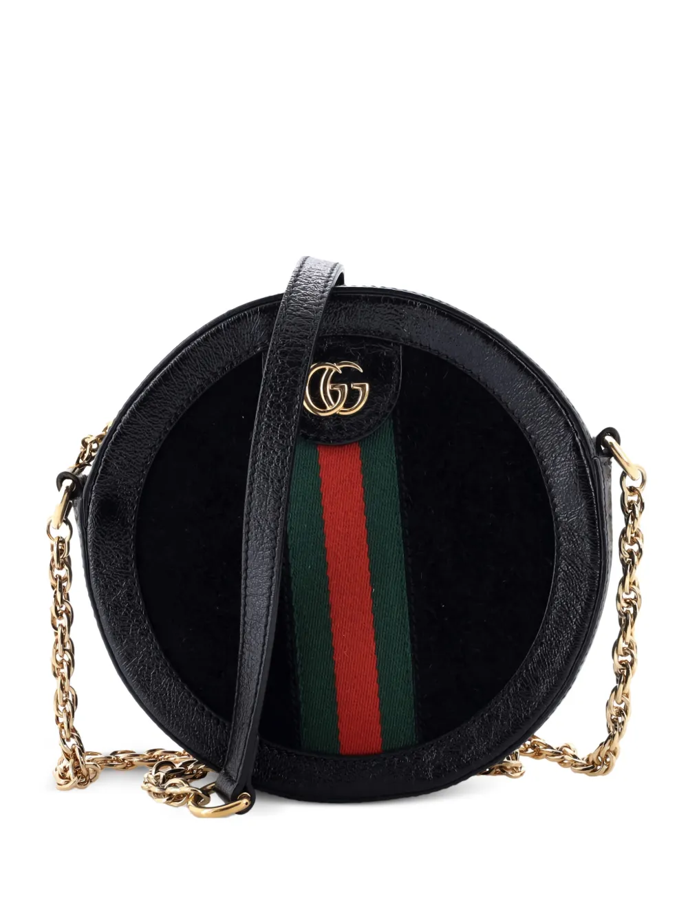 Gucci Pre-Owned Ophidia Round Shoulder Bag Suede Mini crossbody bag - Schwarz