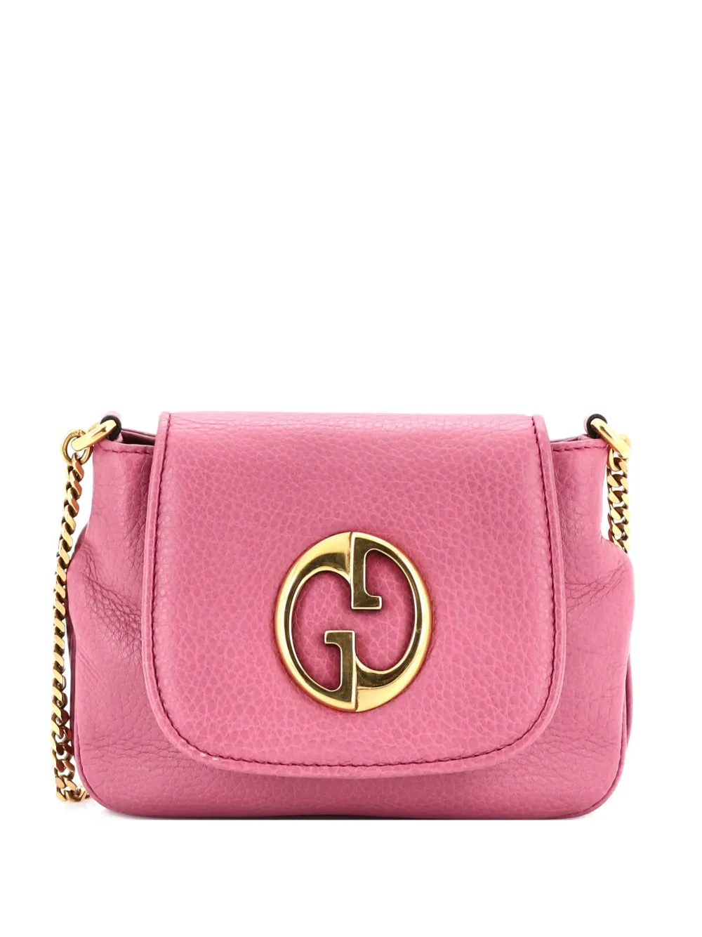 Gucci Pre-Owned 1973 Chain Shoulder Bag Leather Small crossbody bag - Pink