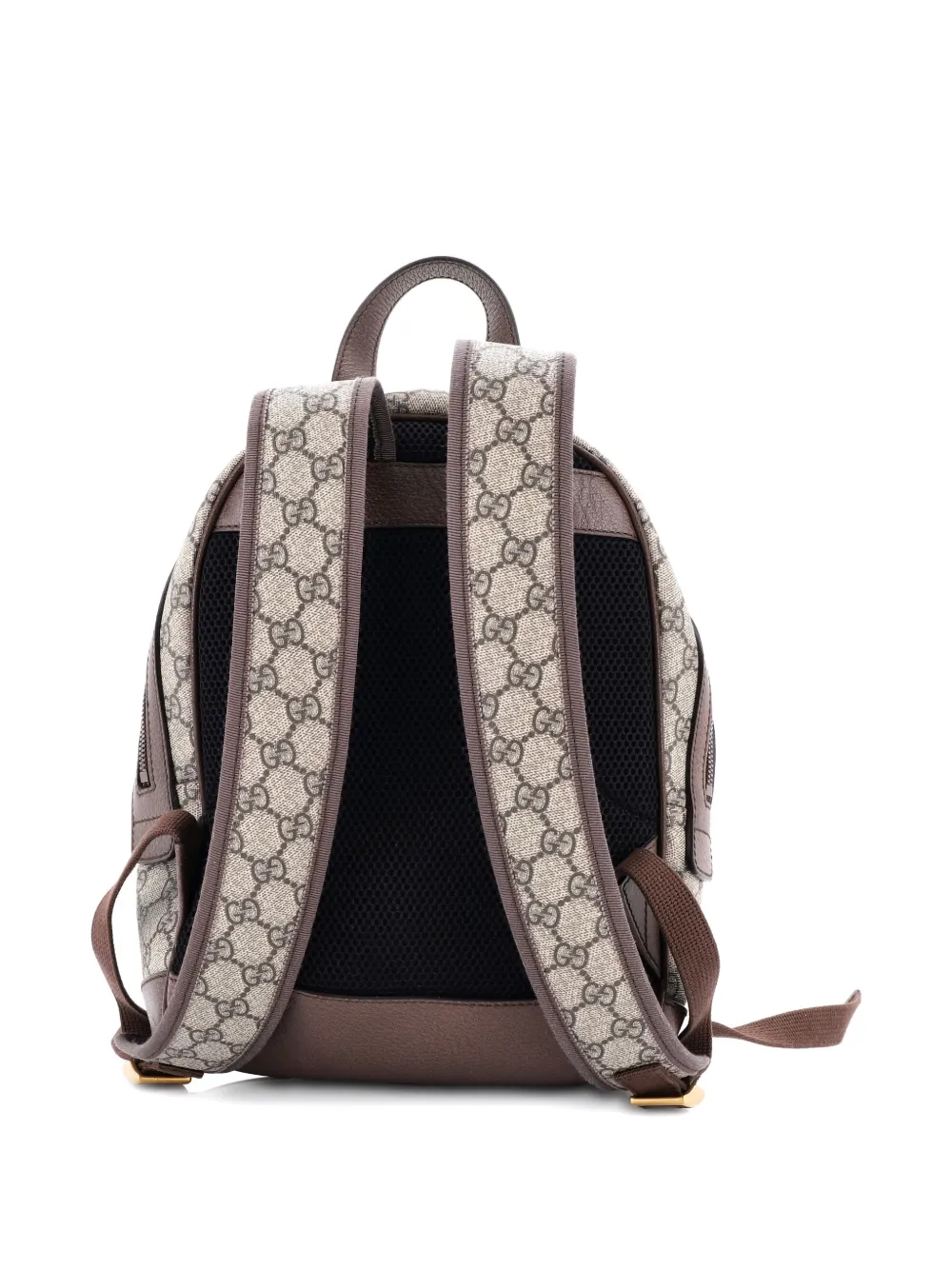 Pre-owned Gucci Ophidia Gg Coated Canvas And Leather Small Backpack In Brown