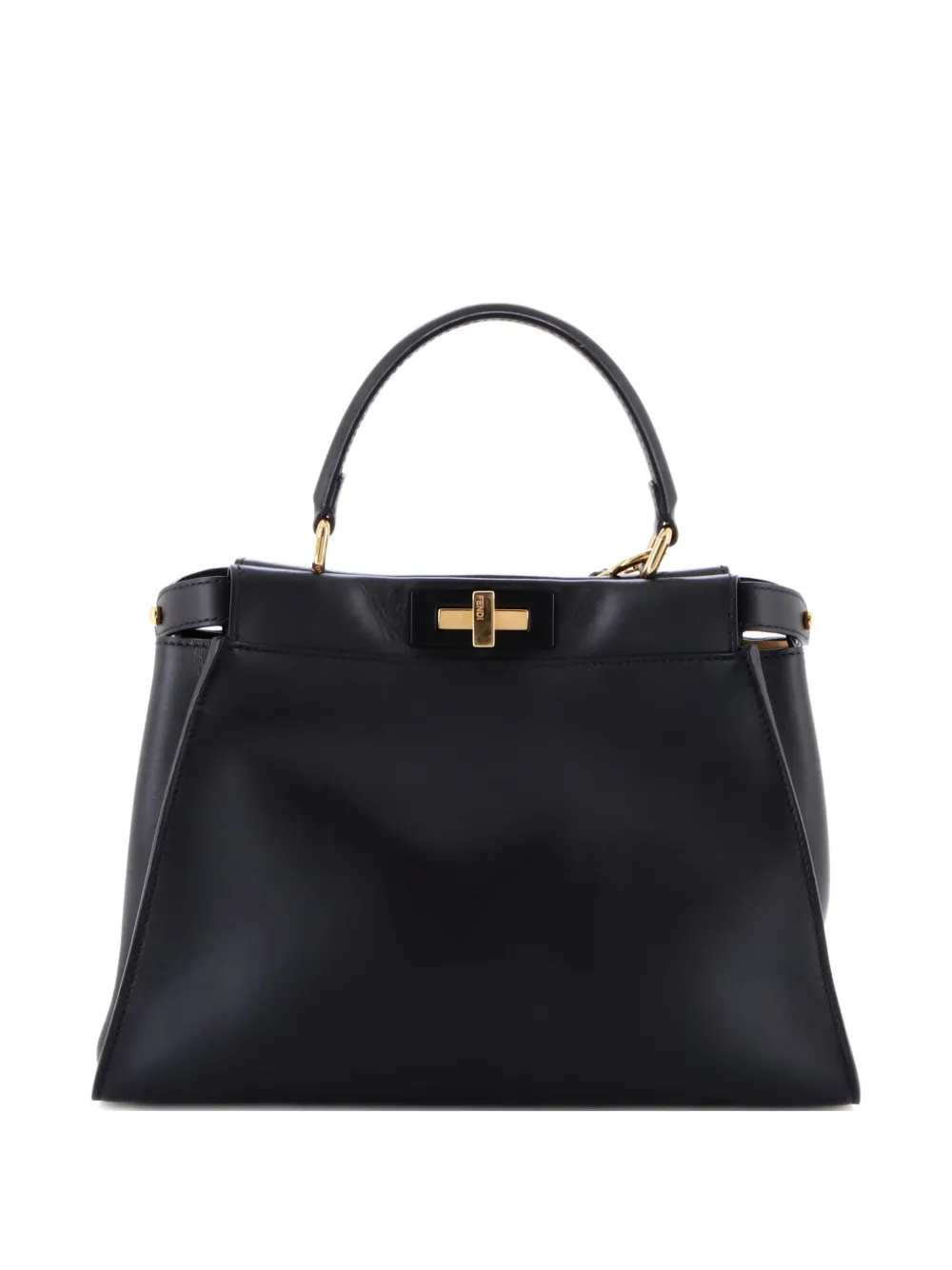 Click to view more detailed imagery on our partner's website Pre-owned Fendi Monster Peekaboo Bag Leather Regular Satchel In Black