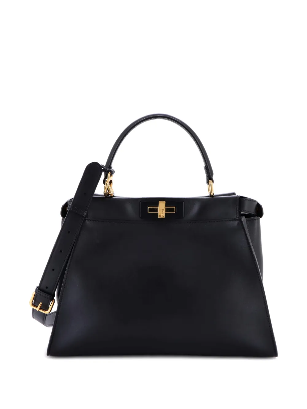 FENDI Pre-owned Monster Peekaboo Bag Leather Regular Satchel In Black