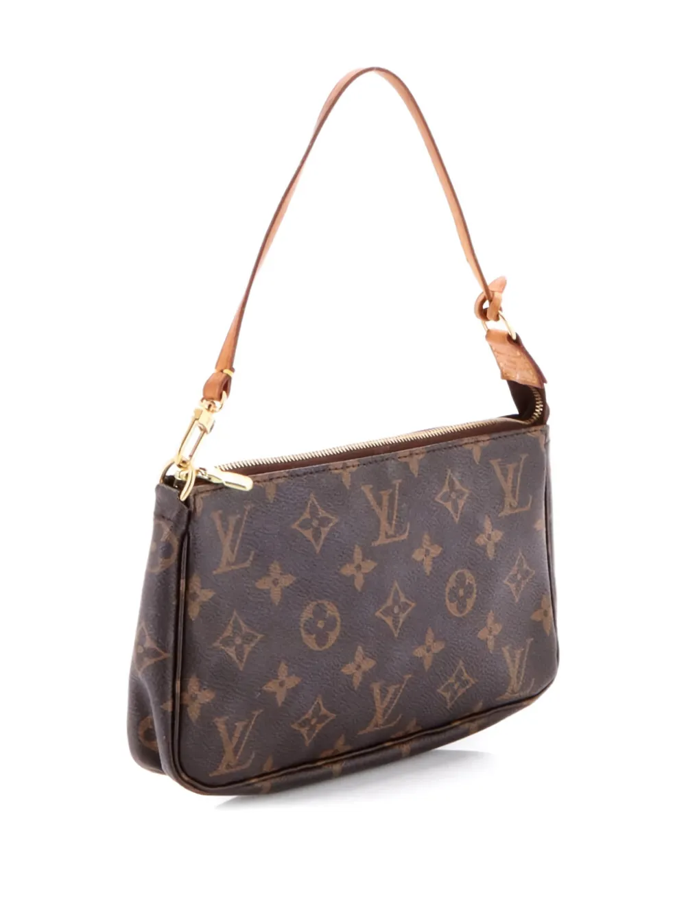 Pre-owned Louis Vuitton Pochette Accessoires Monogram Canvas Clutch Bag In Brown