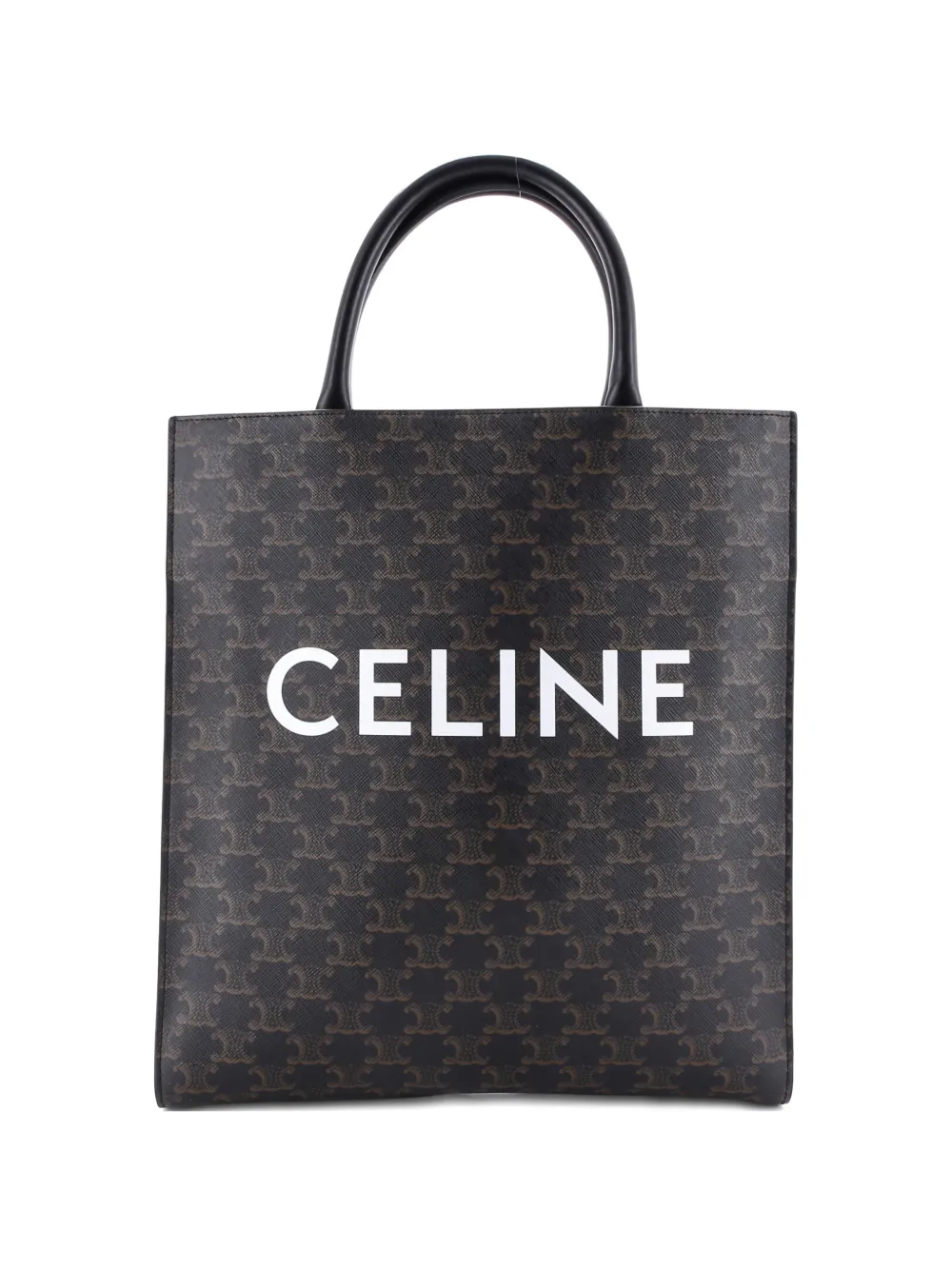 Celine Pre-Owned Vertical Cabas Triomphe Coated Canvas Small tote bag | Brown | Image 1