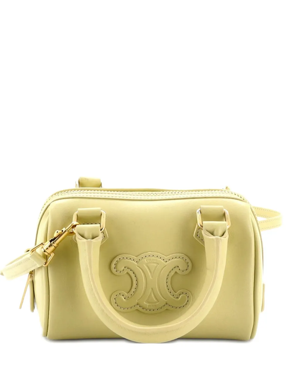 Celine Pre-Owned Borsa a tracolla Cuir Triomphe Boston mini in pelle - Giallo