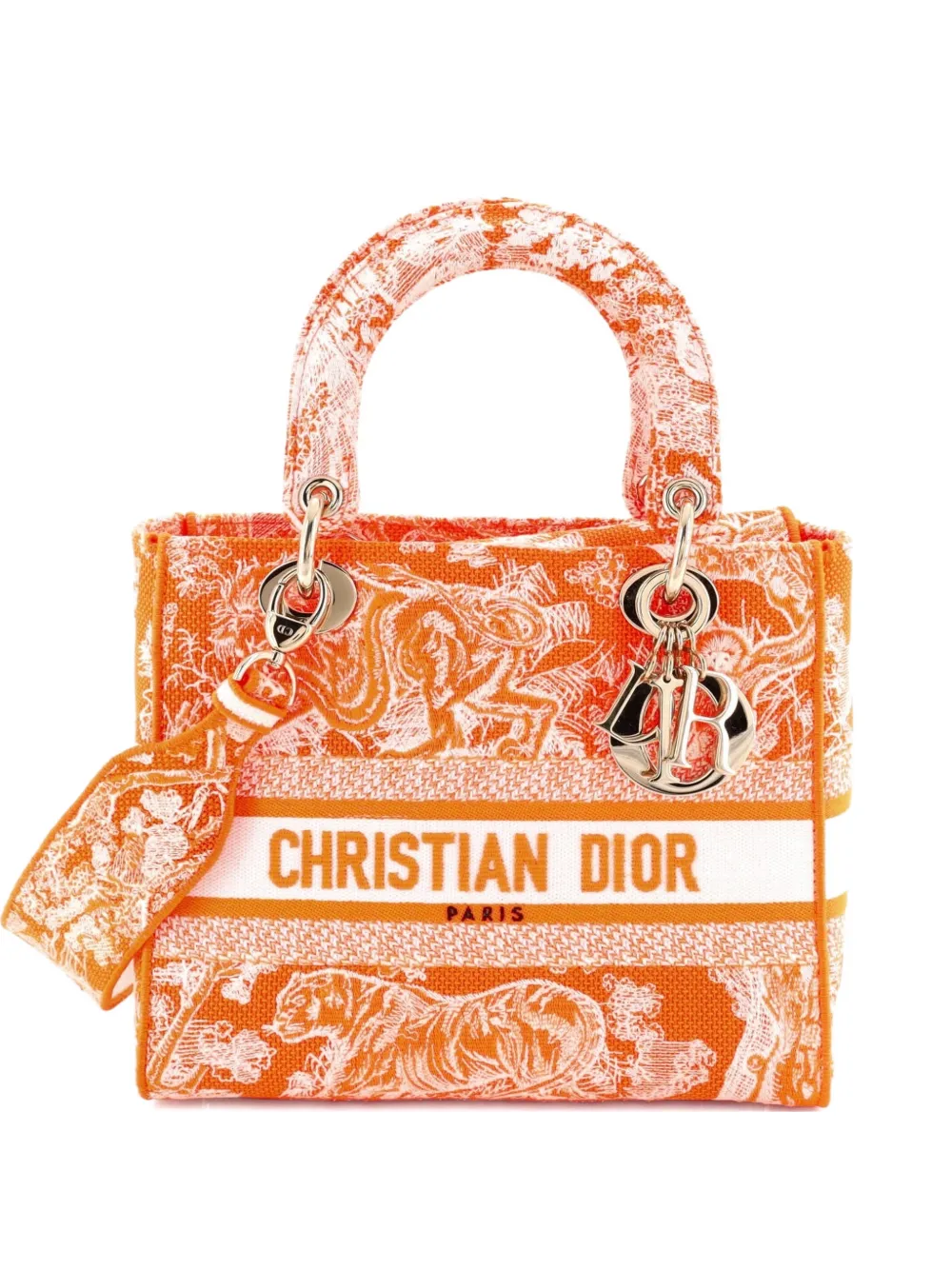 Christian Dior Pre-Owned Borsa tote Lady D-Lite in tela di Jouy - Arancione