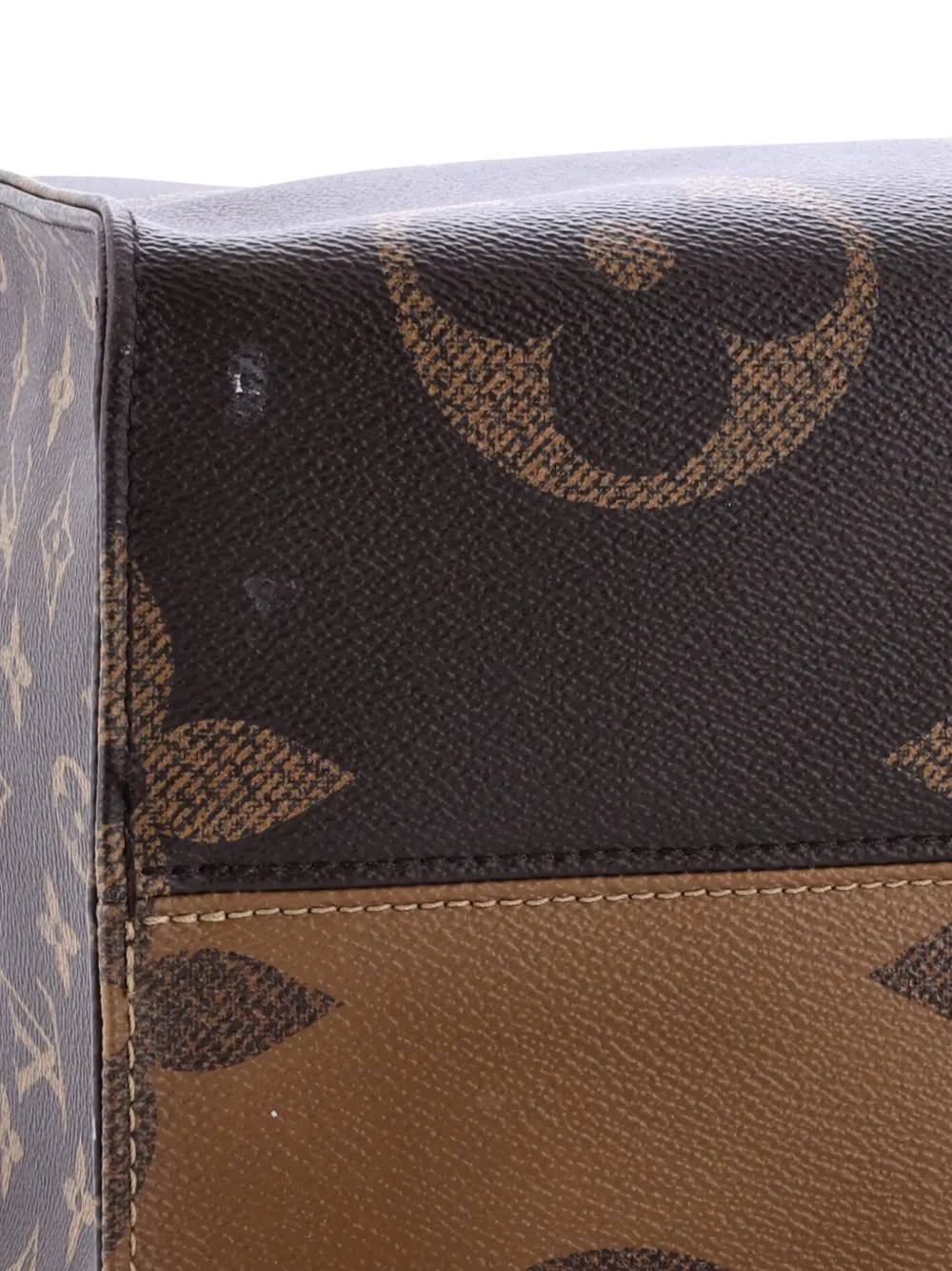 Pre-owned Louis Vuitton Onthego Reverse Monogram Giant Gm Tote Bag In Brown