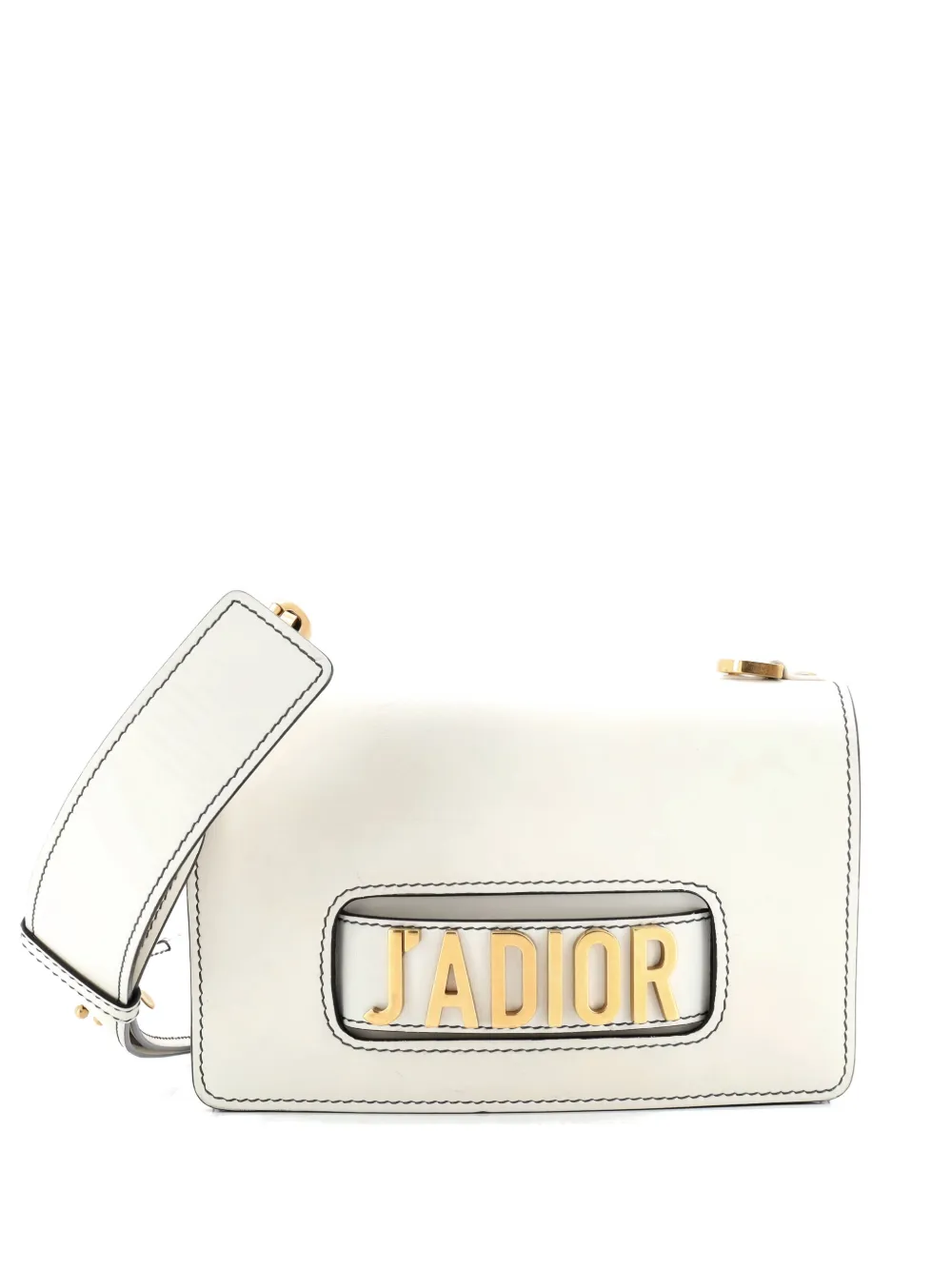 Christian Dior Pre-Owned J'Adior Flap Bag with Strap Leather Medium shoulder bag - Bianco