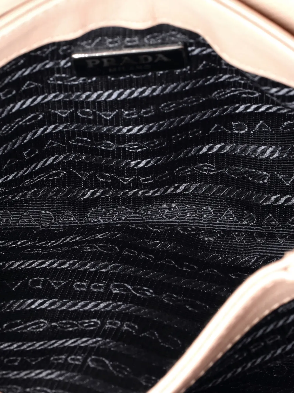 Pre-owned Prada Chain Flap Saffiano And Soft Calf Small Crossbody Bag In Neutral