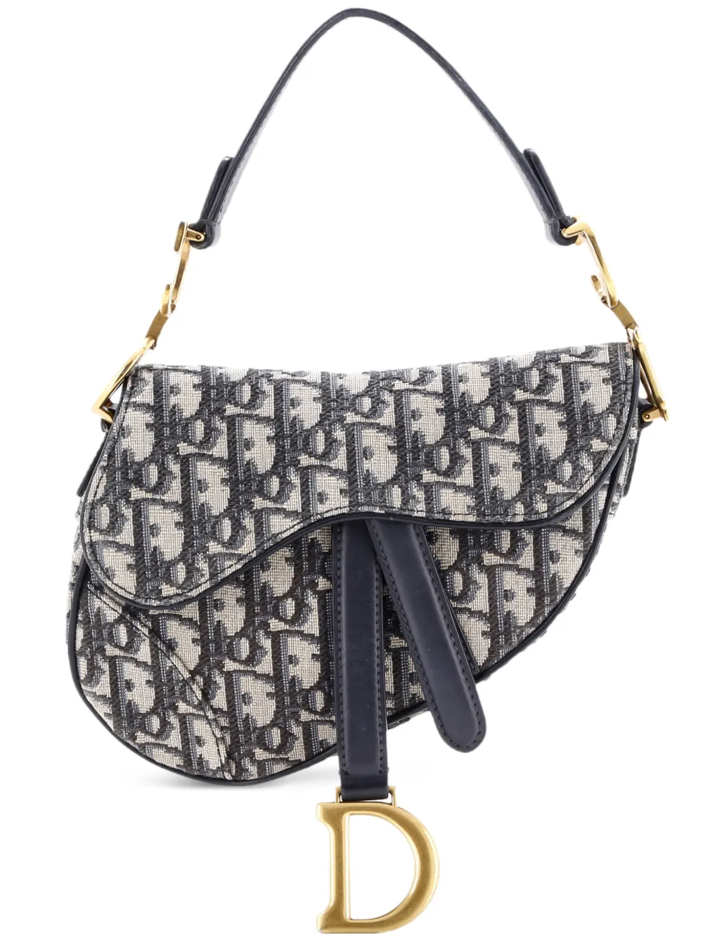 Christian Dior Pre-Owned Saddle Handbag Oblique Canvas Mini shoulder bag - Blu