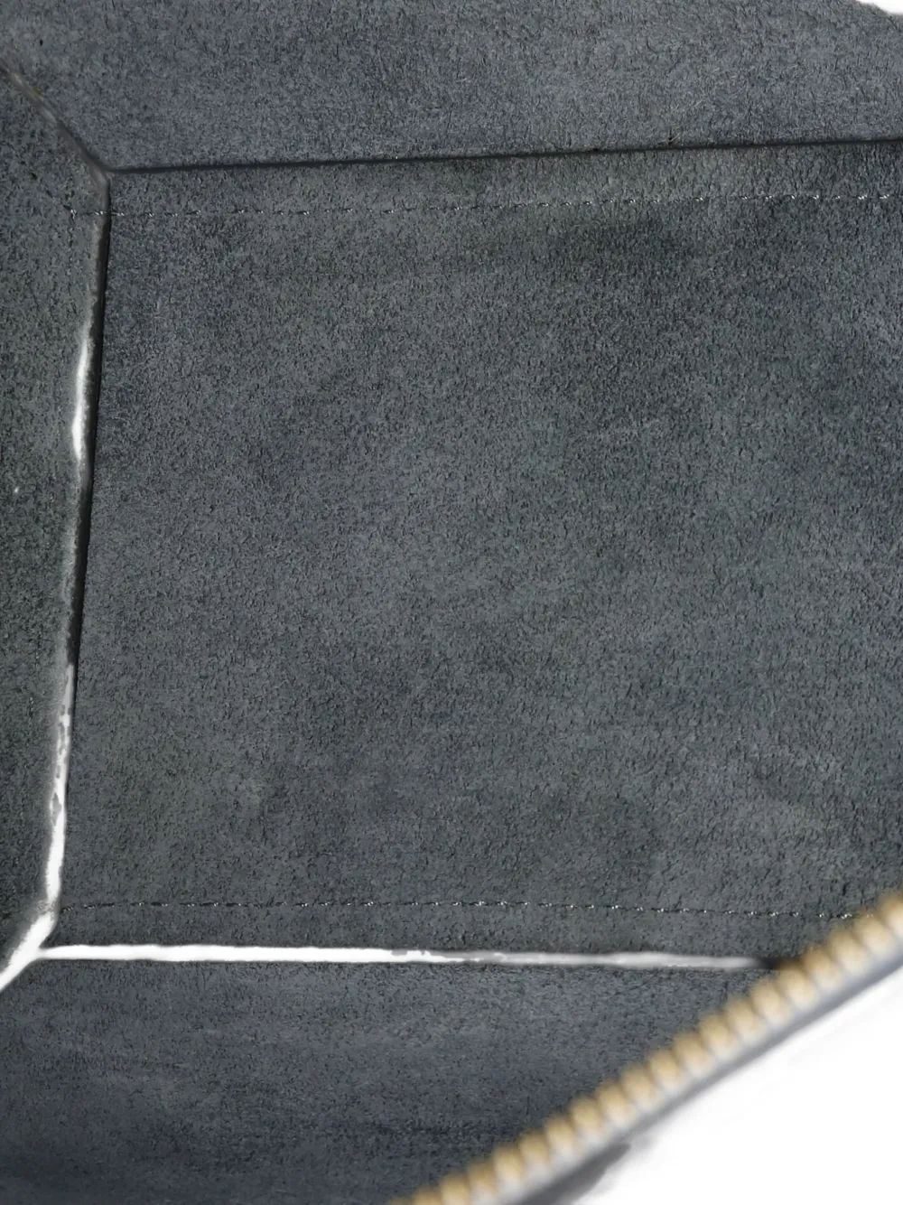 Pre-owned Celine Belt Bag Textured Leather Micro Satchel In Gray