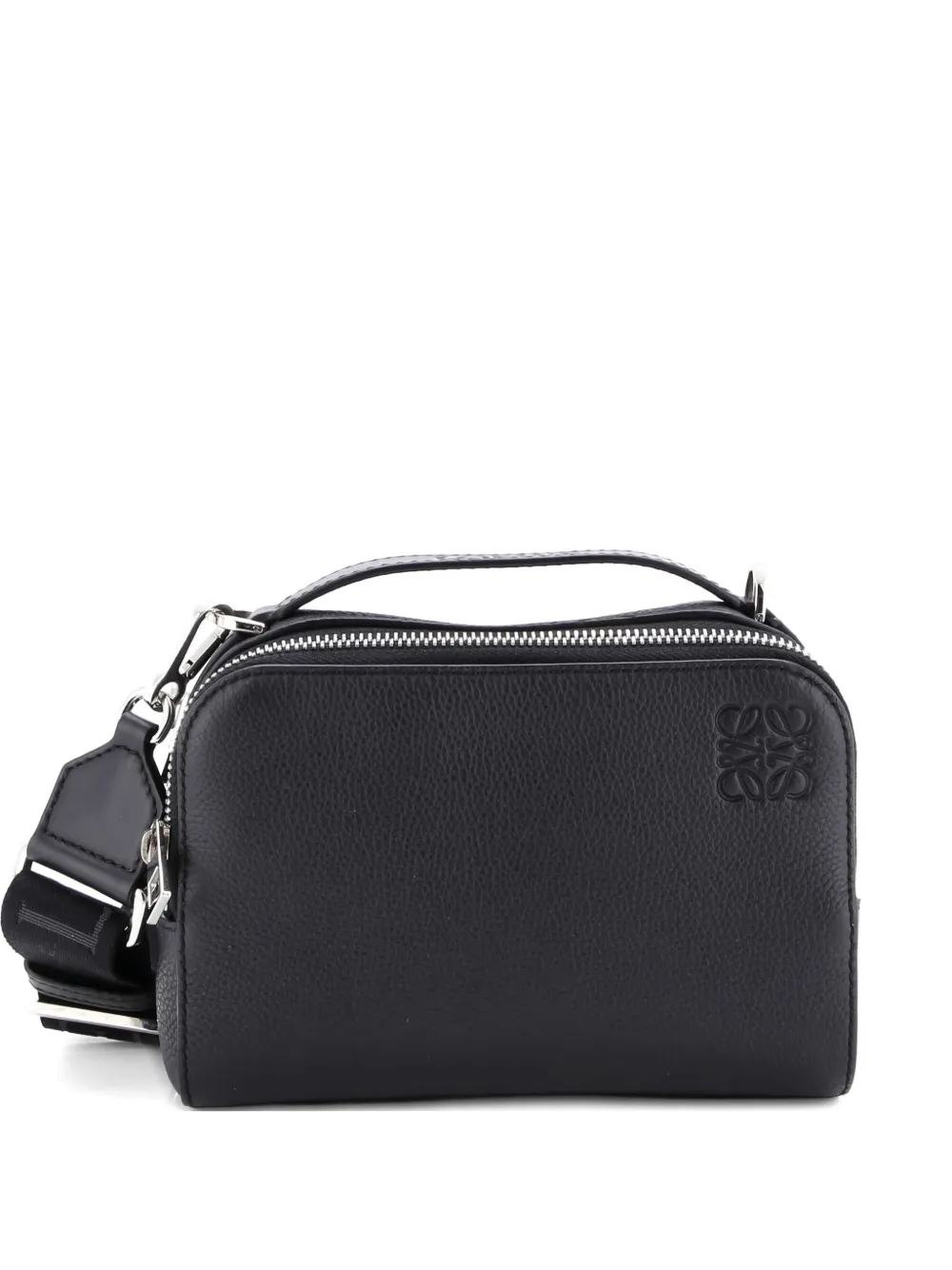 Pre-owned Loewe Camera Leather Mini Crossbody Bag In Black