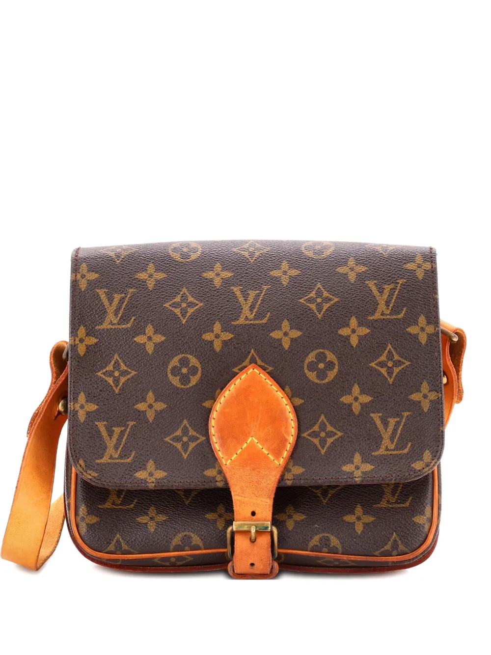 Louis Vuitton Pre-Owned Borsa a tracolla Cartouchiere MM in tela con monogramma - Marrone