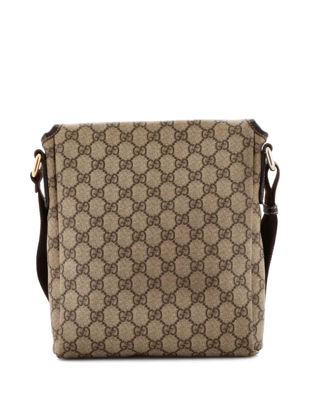 Click to view more detailed imagery on our partner's website Pre-owned Gucci Flap Messenger Gg Coated Canvas Small Crossbody Bag In Brown
