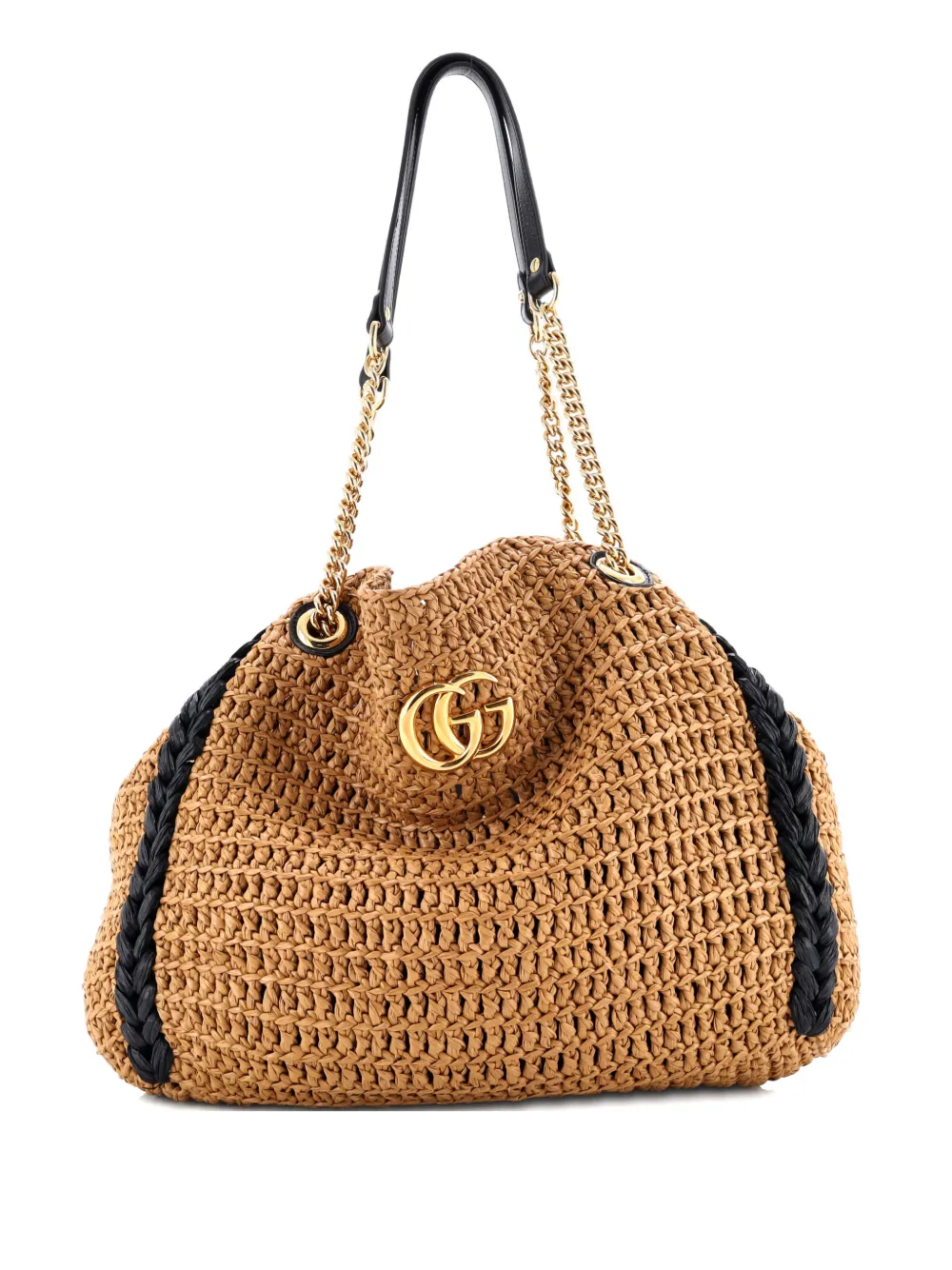Gucci Pre-Owned GG Marmont Chain Raffia Large tote bag - Nero