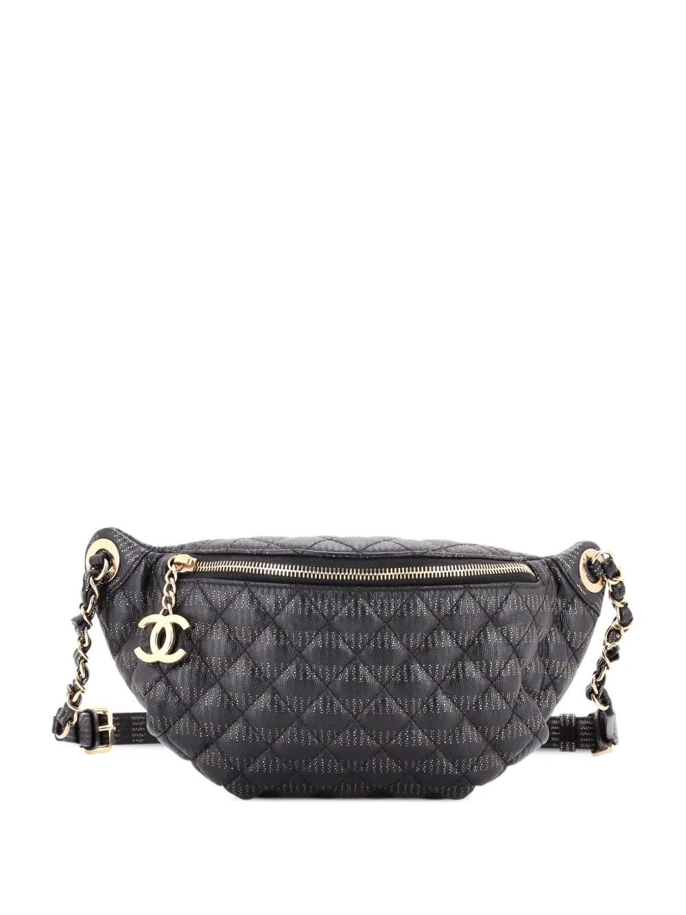 CHANEL Pre-Owned Banane Waist Bag Quilted Leather belt bag - Nero