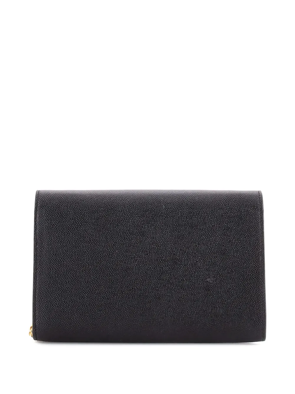 Pre-owned Saint Laurent Uptown Chain Wallet Leather Crossbody Bag In Black