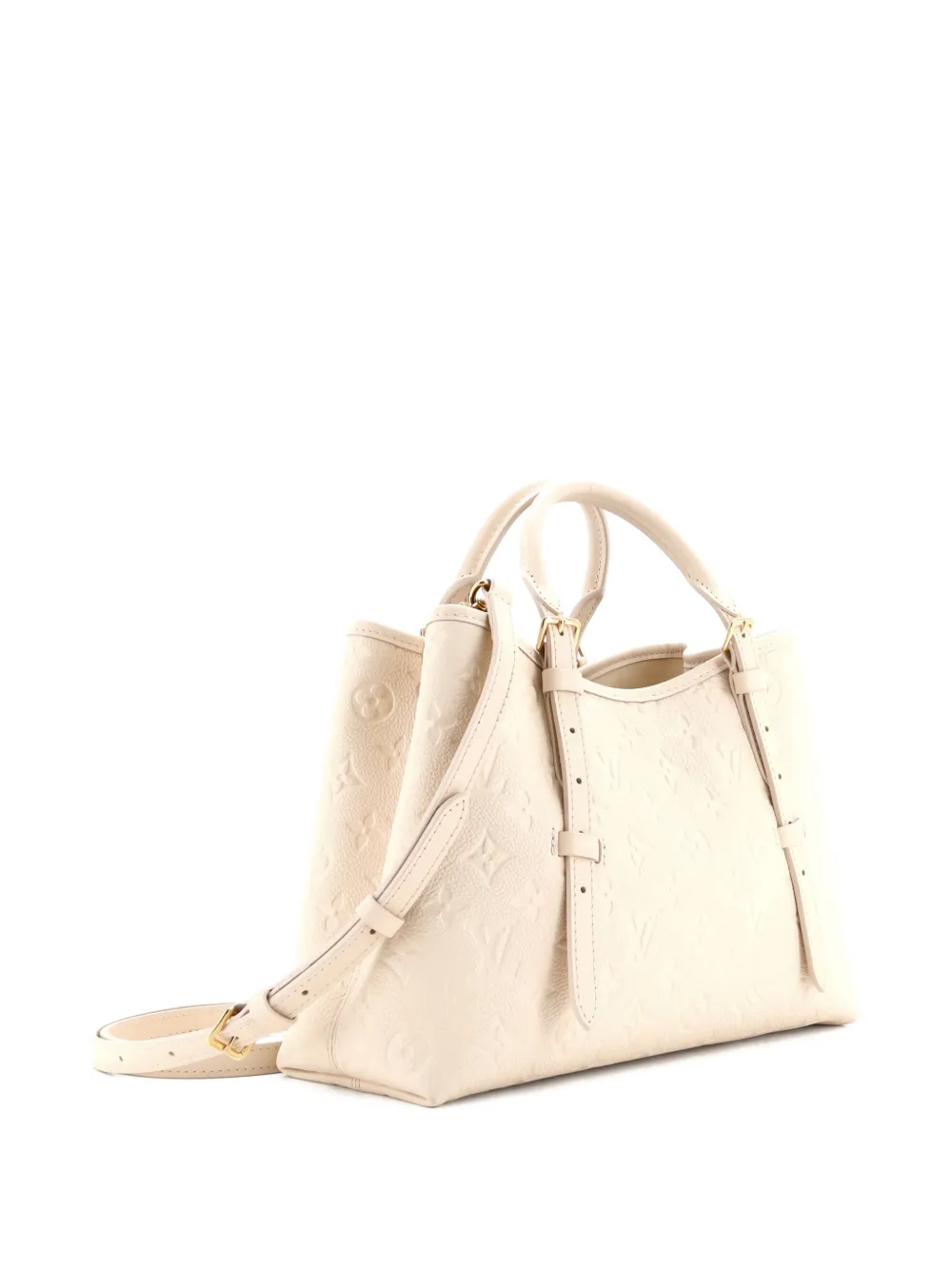 Pre-owned Louis Vuitton Babylone Monogram Empreinte Leather Pm Tote Bag In Neutral