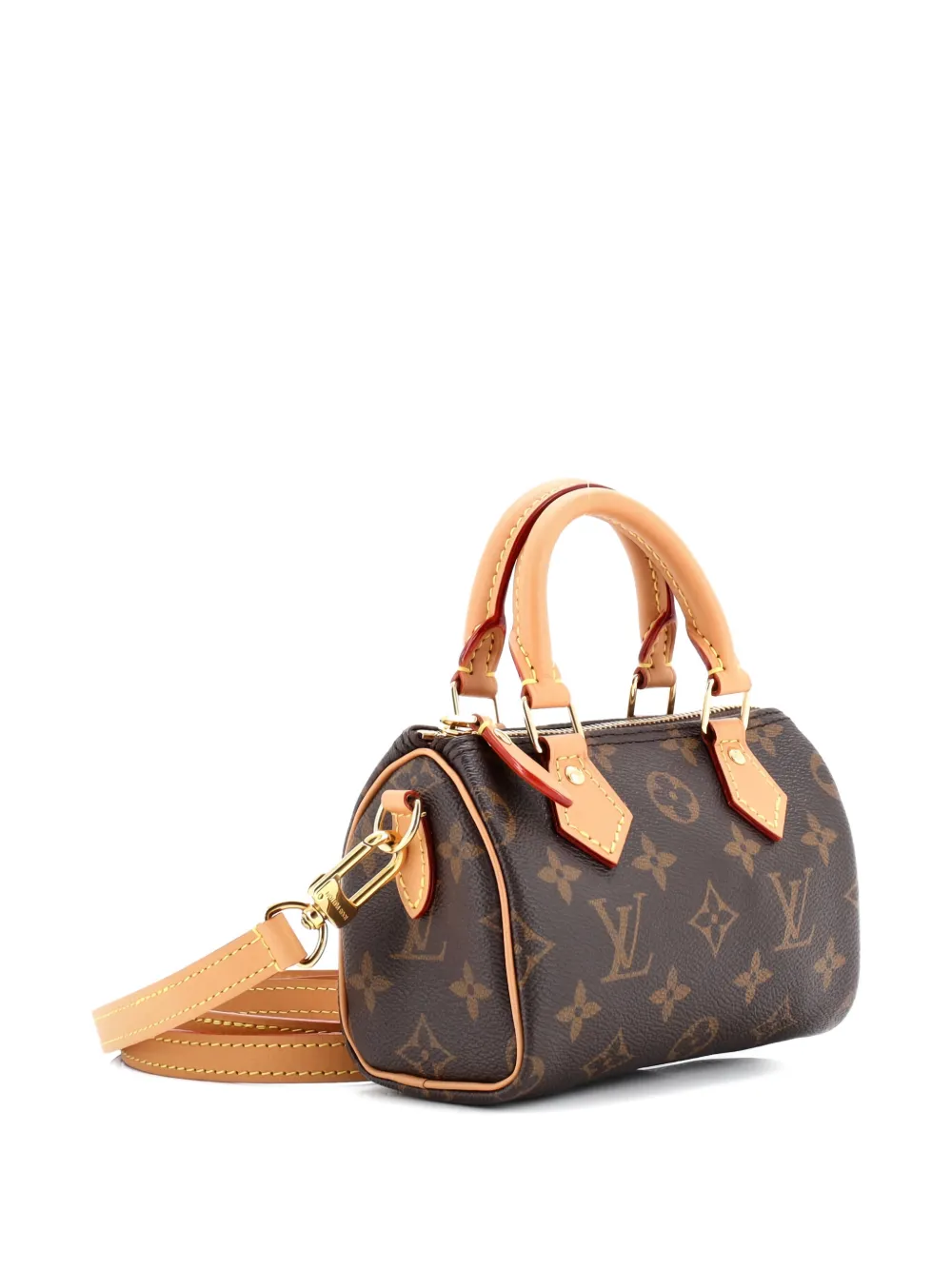 Pre-owned Louis Vuitton Speedy Bandouliere Nm Bag Monogram Canvas Nano Crossbody Bag In Brown