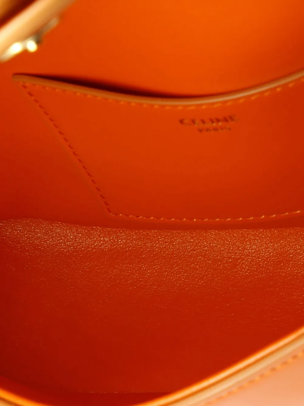 CELINE Pre-owned Tabou Clutch With Strap Smooth Calfskin Shoulder Bag In Orange