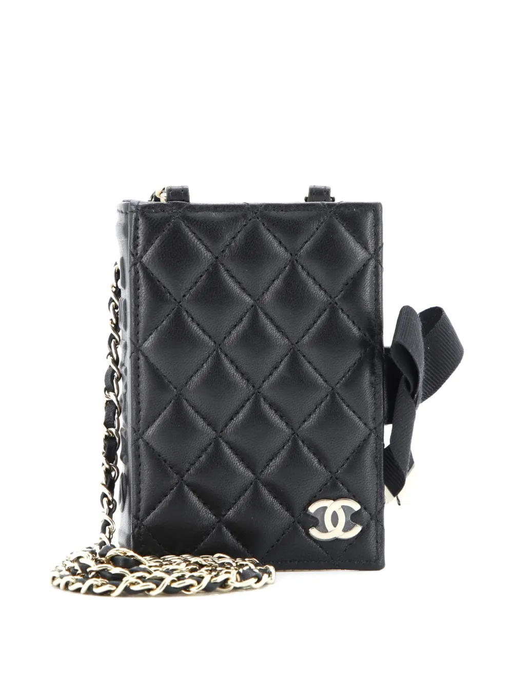 CHANEL Pre-Owned Borsa a tracolla CC Book in pelle di agnello trapuntata con catena - Nero