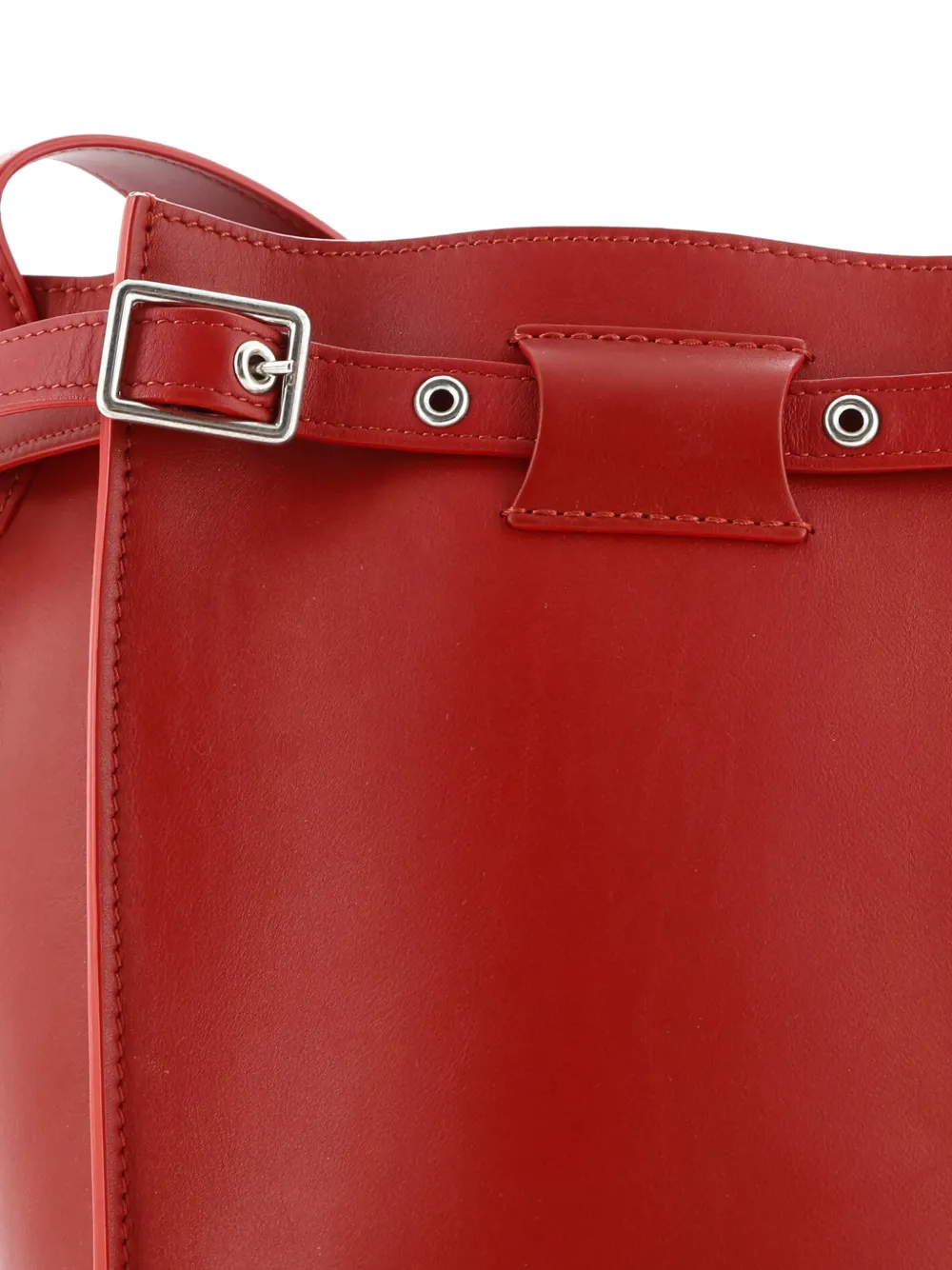 Pre-owned Celine Long Strap Big Bag Leather Bucket Bag In Red