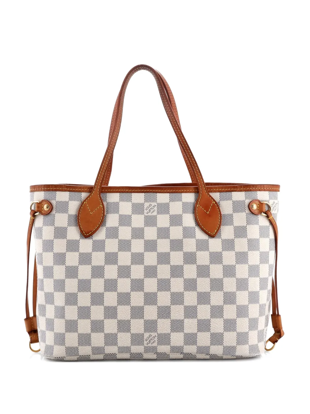 Pre-owned Louis Vuitton Neverfull Damier Pm Tote Bag In White