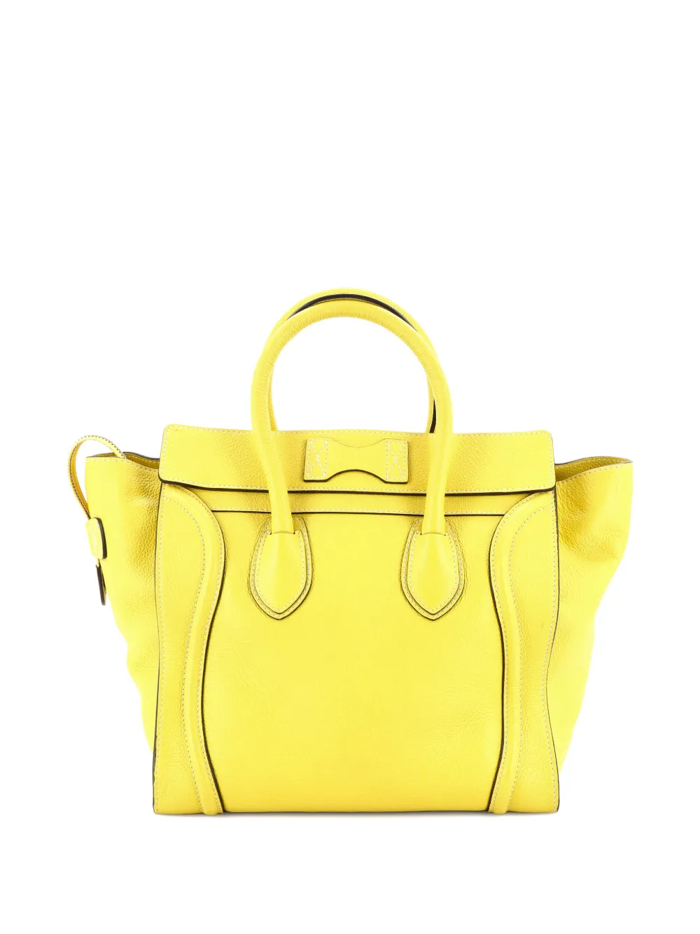 CELINE Pre-owned Luggage Bag Grainy Leather Mini Tote Bag In Yellow