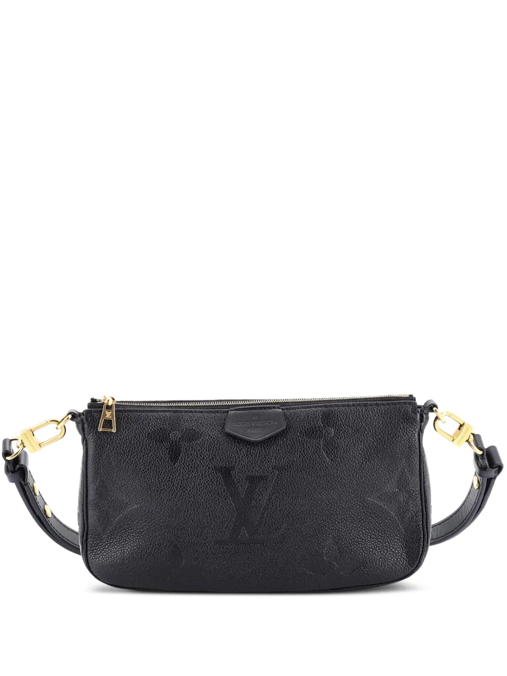 Pre-owned Louis Vuitton Multi Pochette Accessoires Monogram Empreinte Giant Crossbody Bag In Black