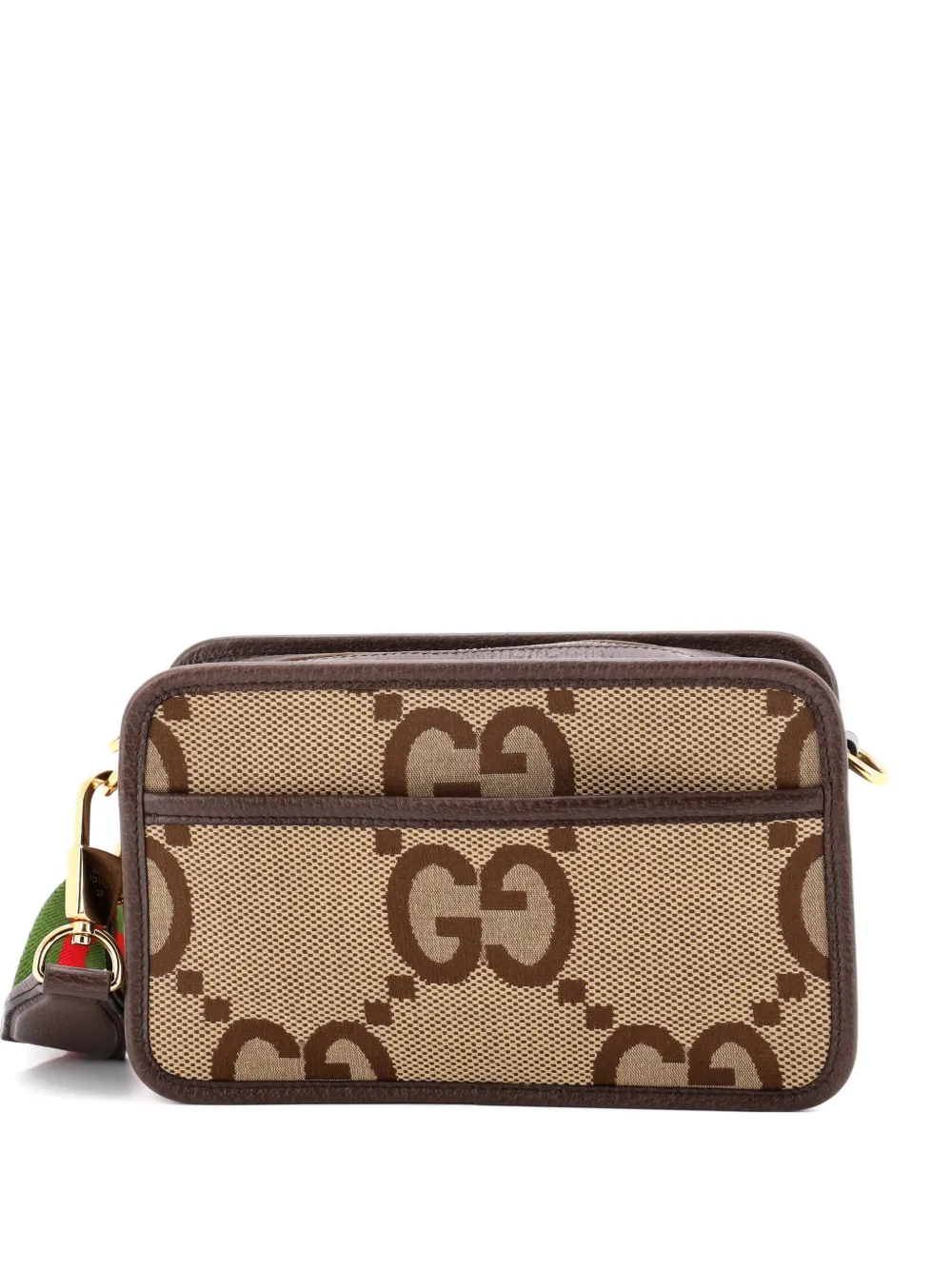 Pre-owned Gucci Camera Bag Jumbo Gg Canvas Mini Crossbody Bag In Brown