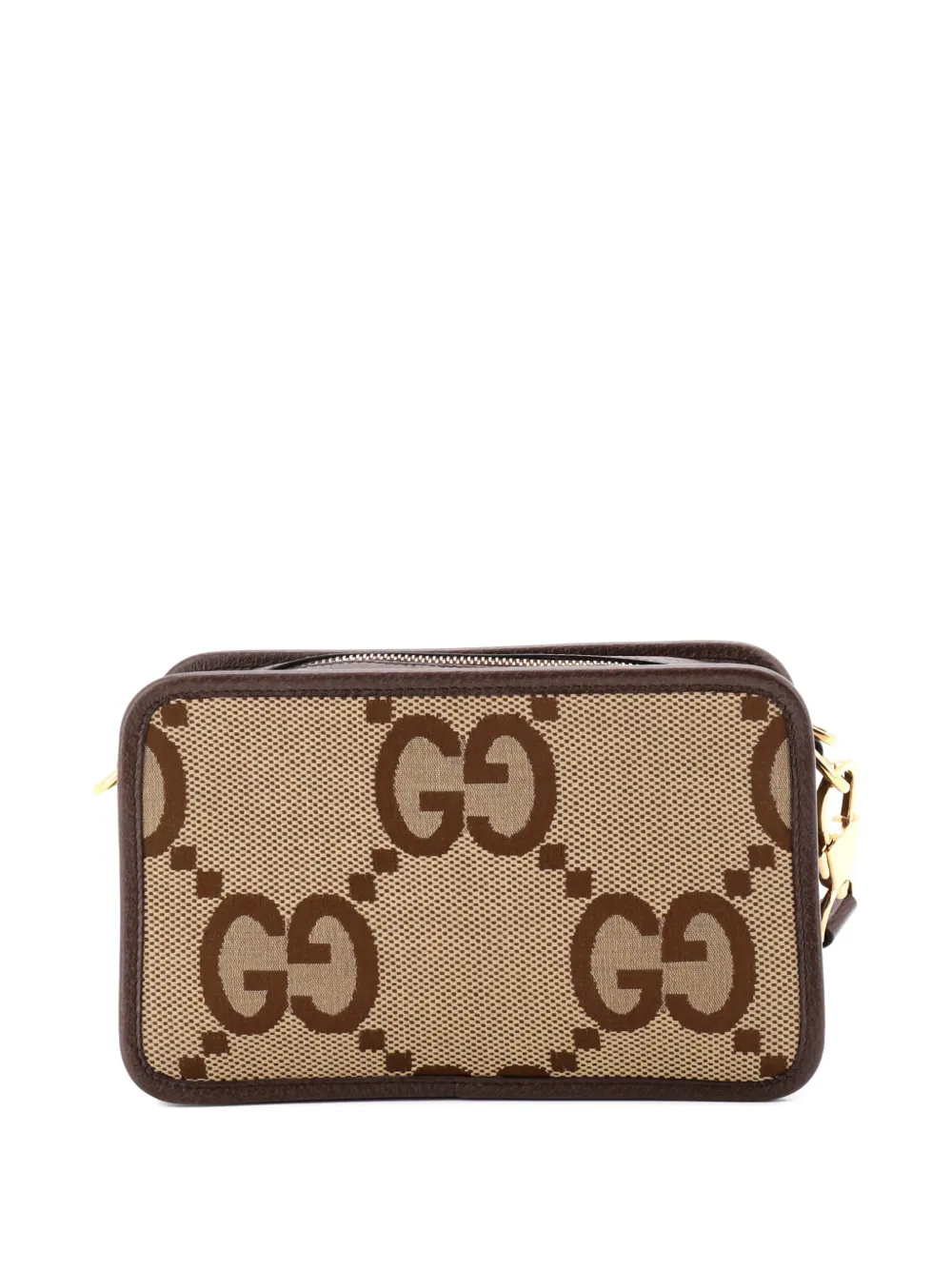 Pre-owned Gucci Camera Bag Jumbo Gg Canvas Mini Crossbody Bag In Brown