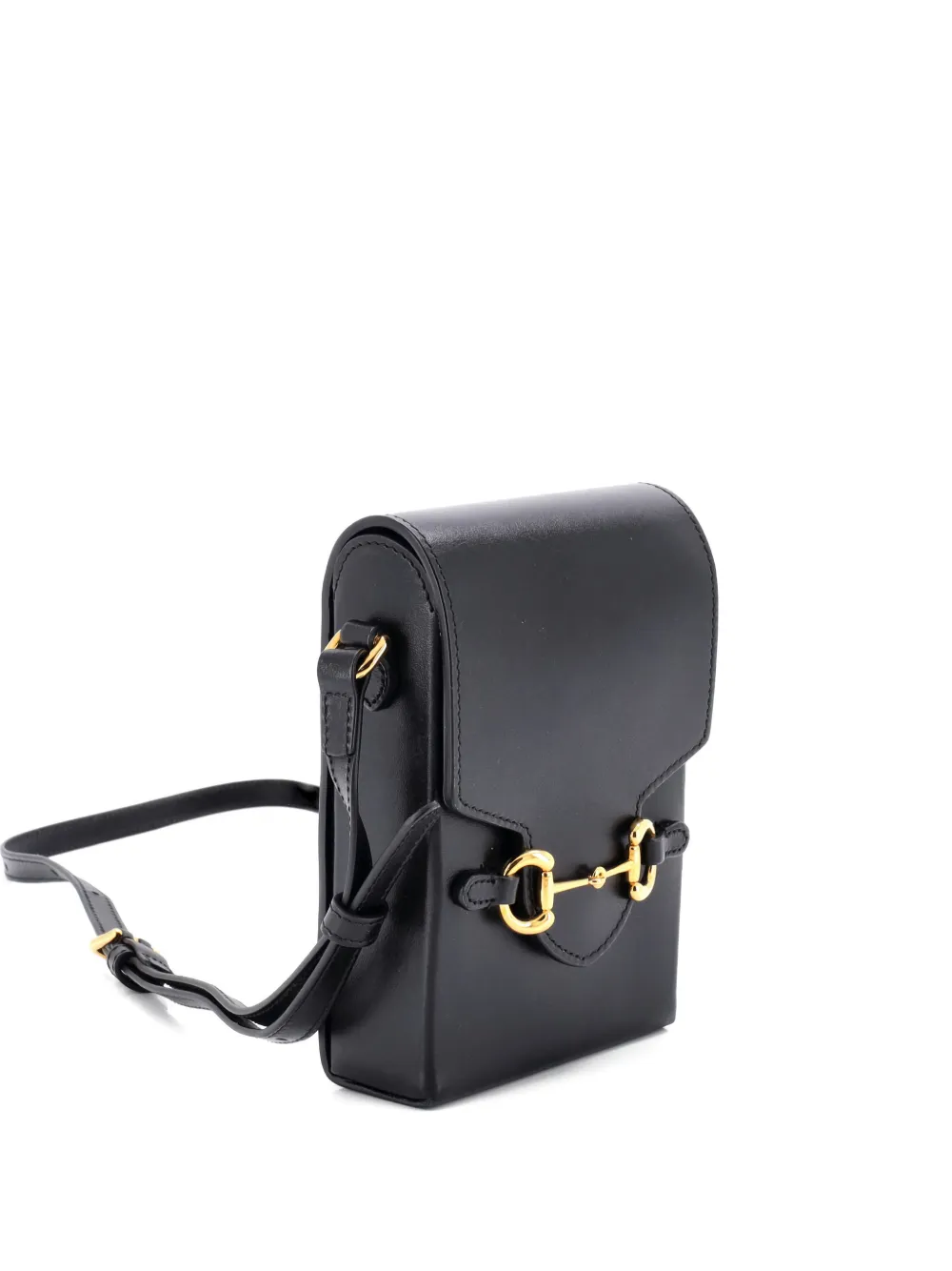  Gucci Pre-owned Horsebit 1955 Leather Mini Crossbody Bag - Black 