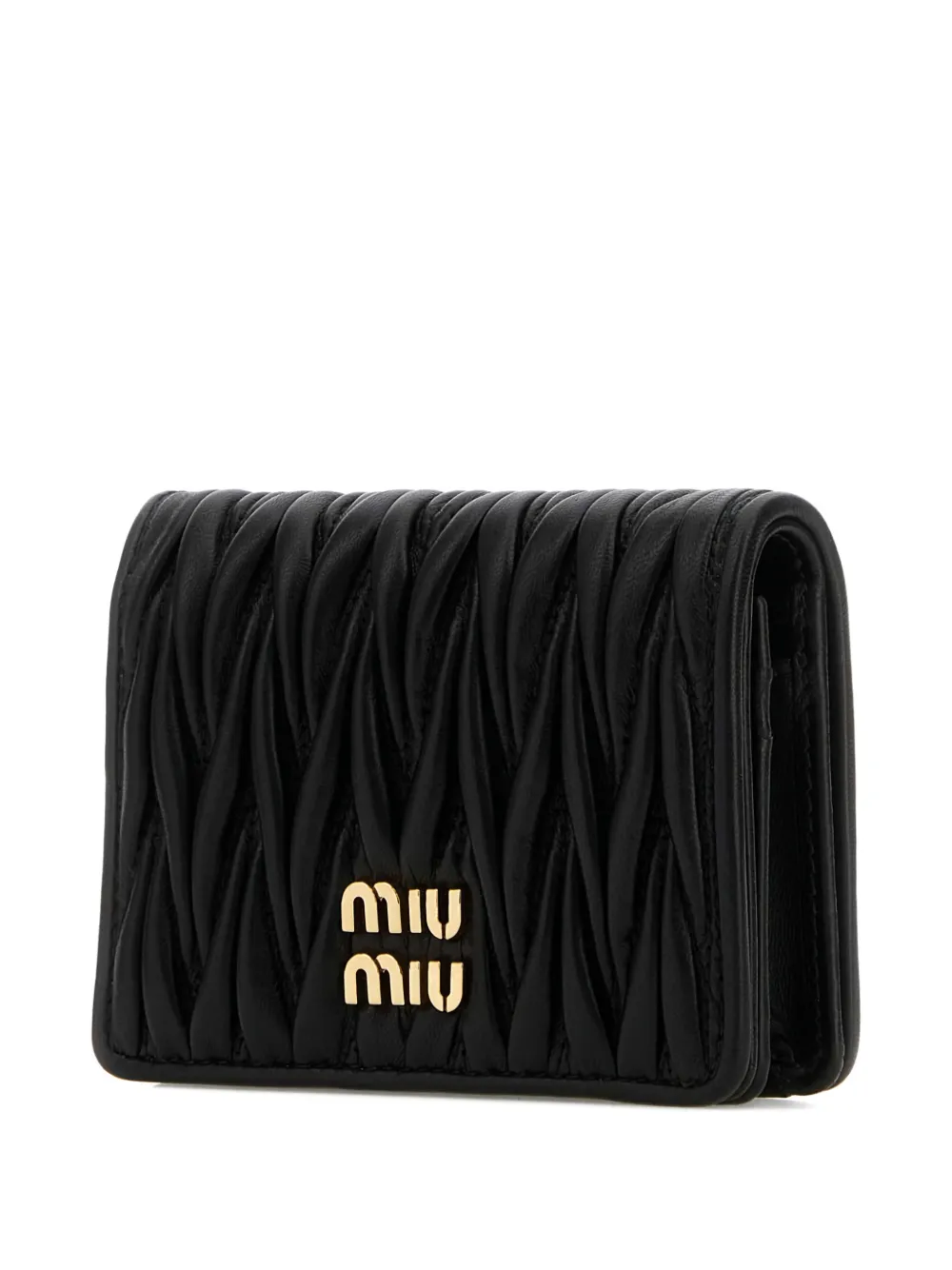 Miu Leren portemonnee Zwart