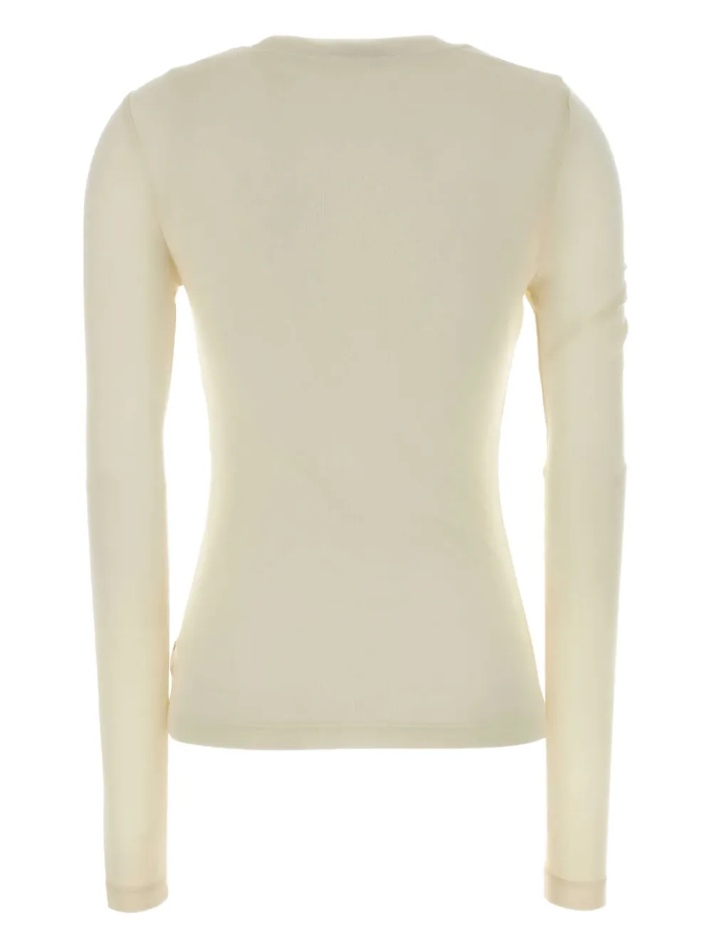 Agolde Fitted Long Sleeve Ruched T-shirt In Neutral