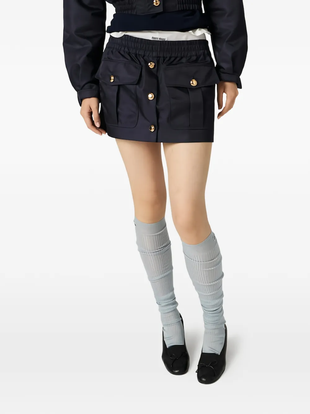 Miu Miu pockets-detail mini skirt - Blu