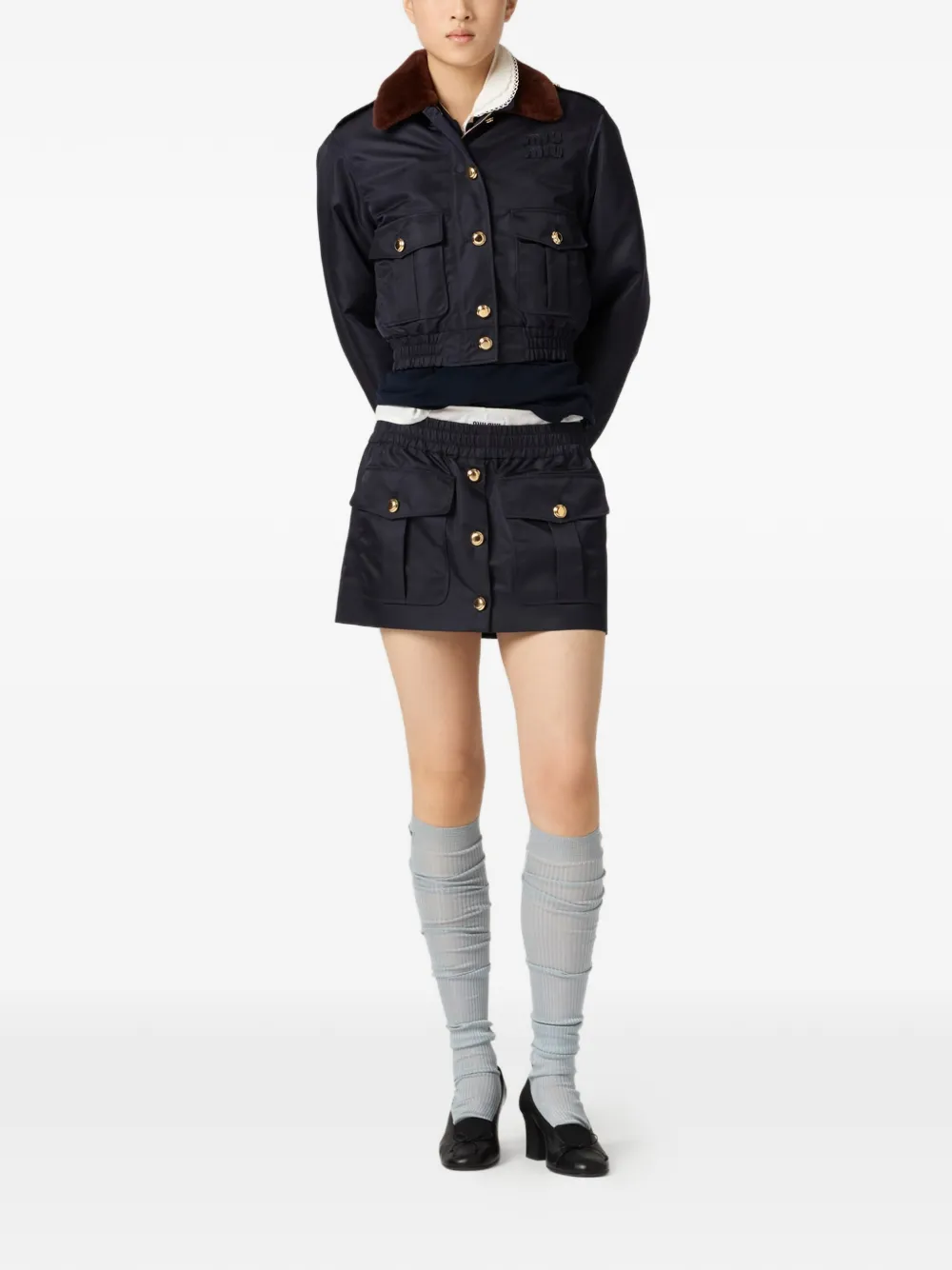 Miu Mini-rok met zakdetail Blauw