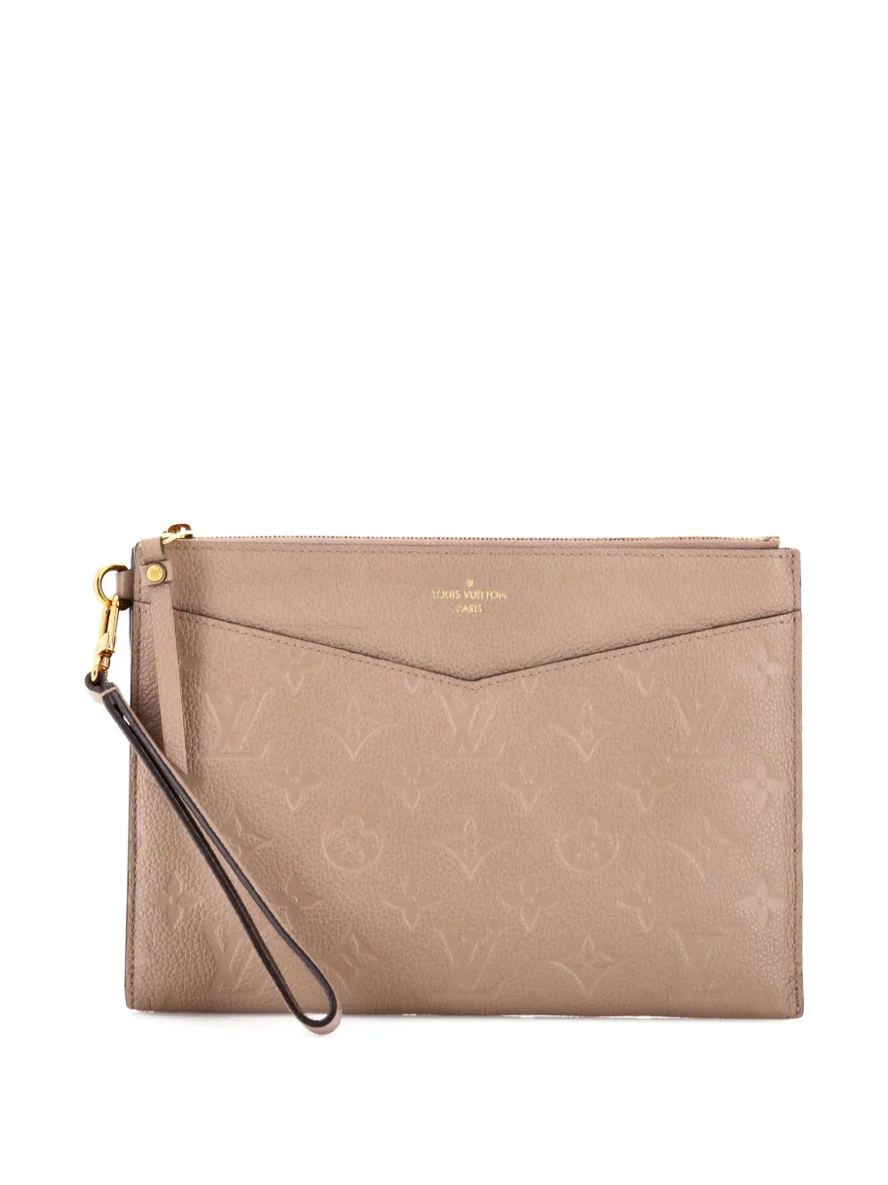 LOUIS VUITTON Pre-owned Pochette Melanie Monogram Empreinte Leather Mm Clutch Bag In Brown