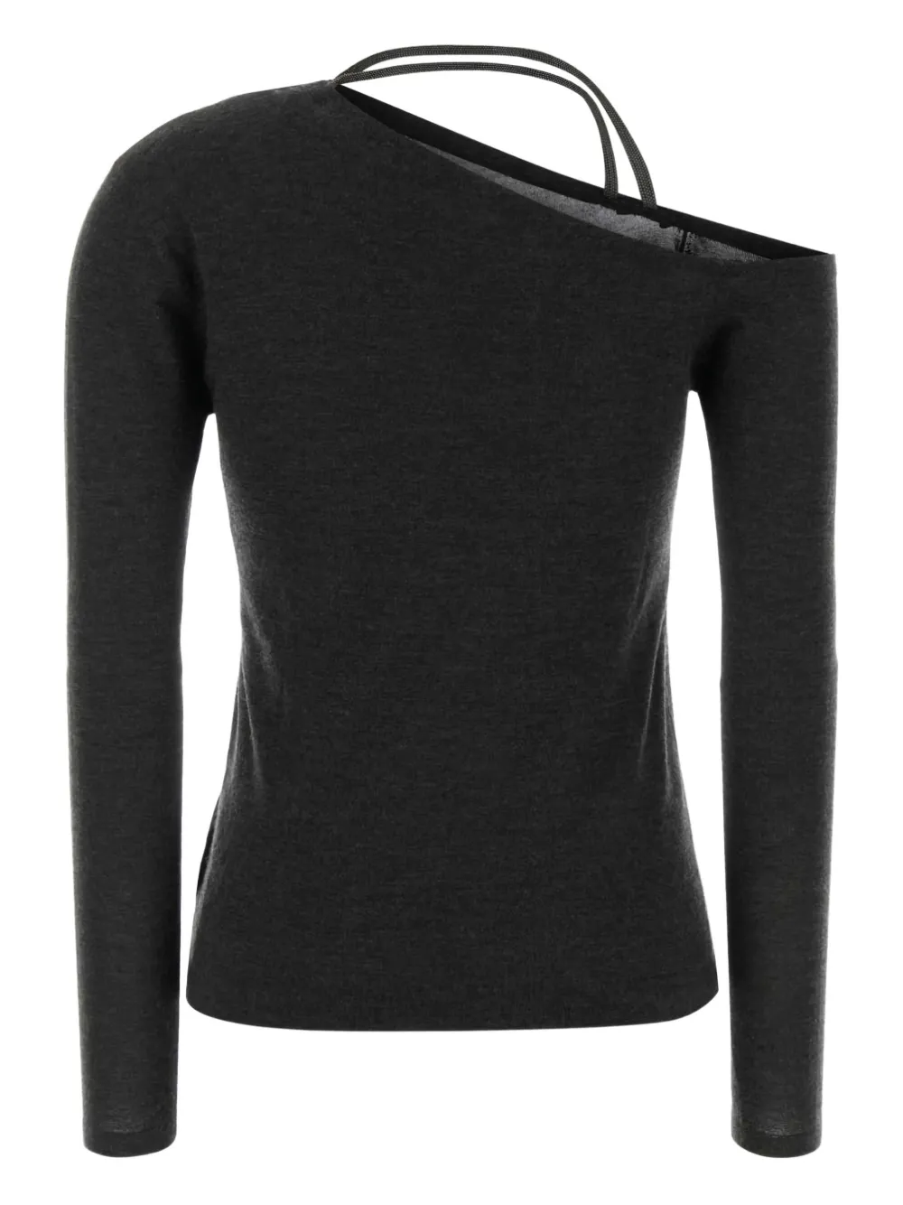 Brunello Cucinelli One-shoulder Strap Sweater In Black